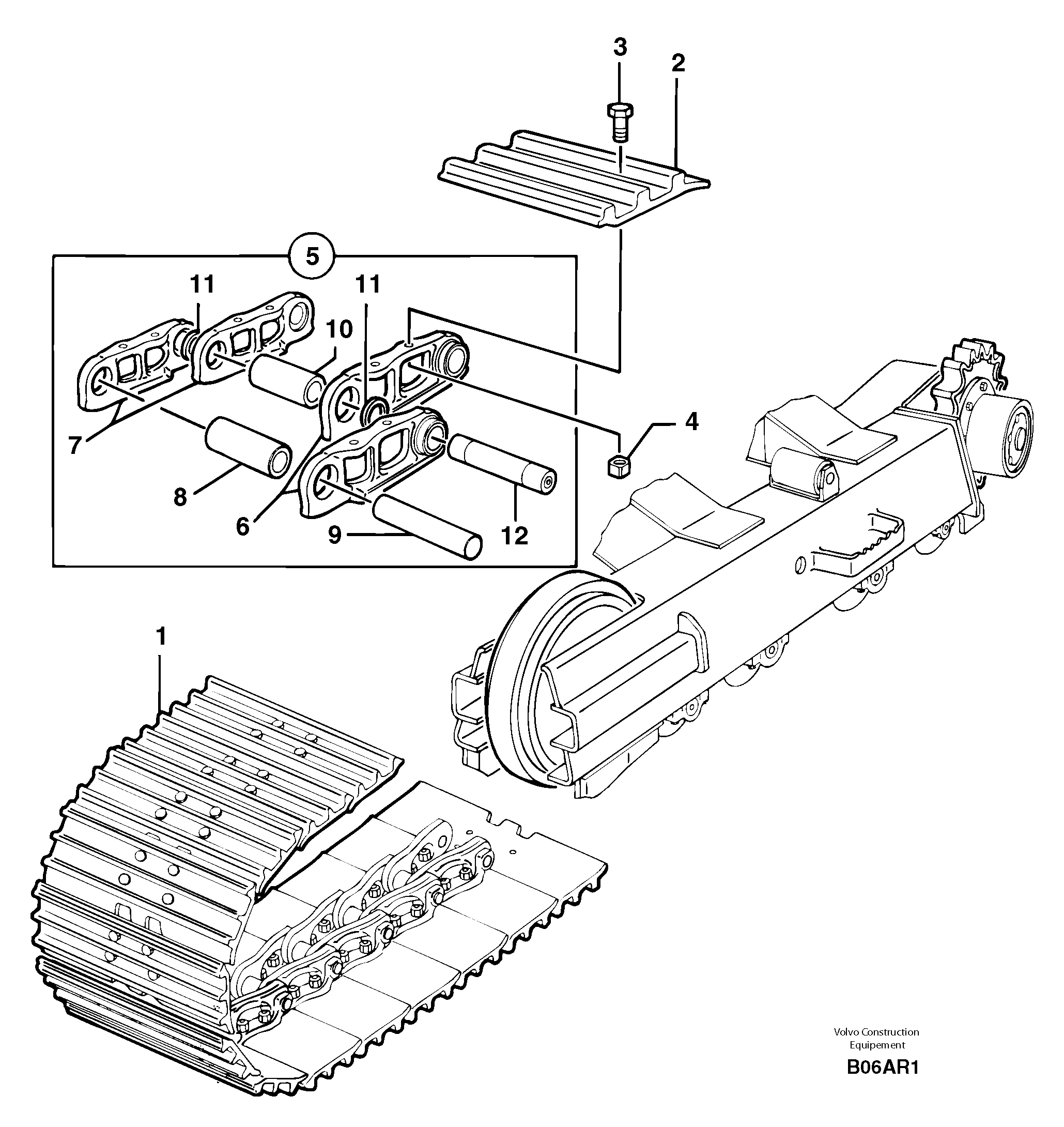 Steel tracks — volvo parts diagram
