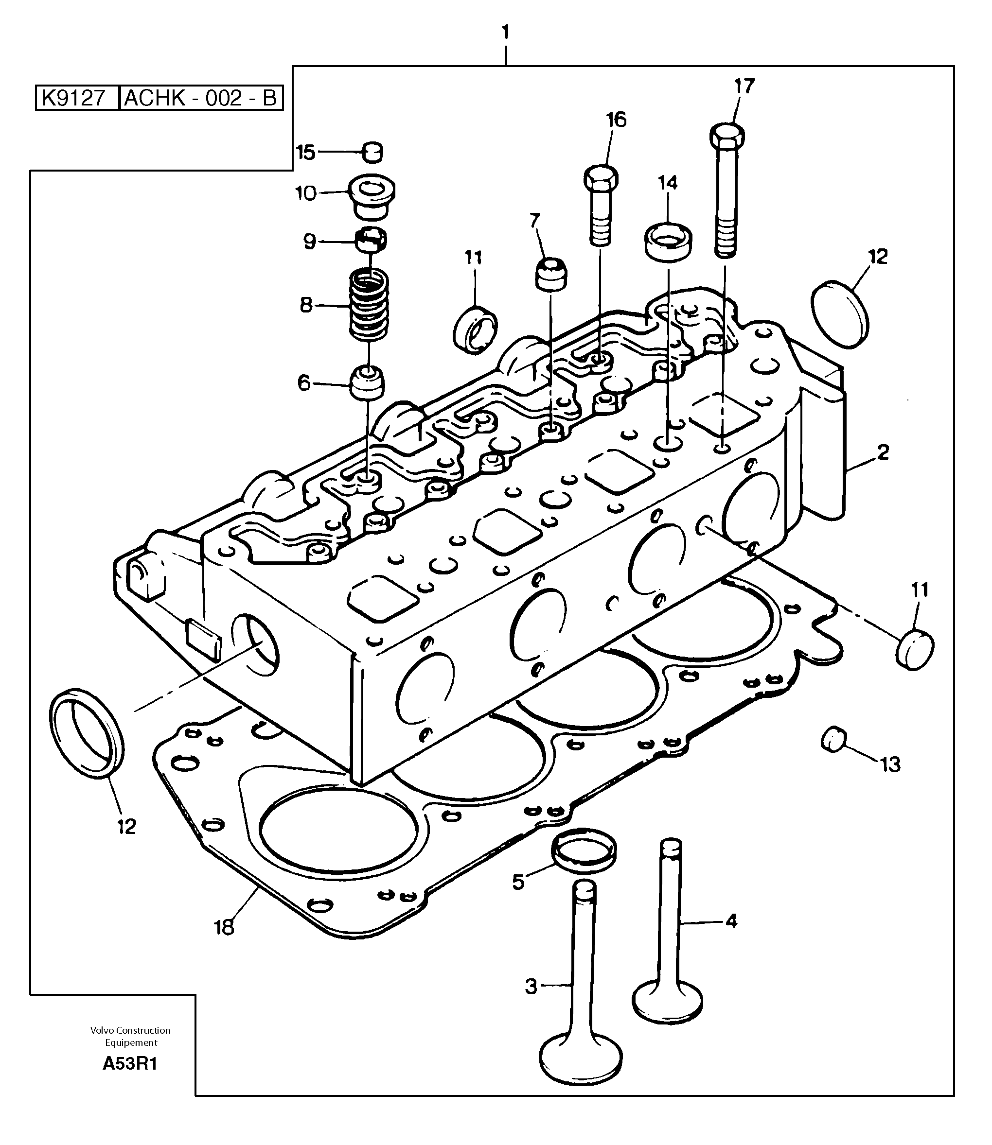 Cylinder head — volvo parts diagram