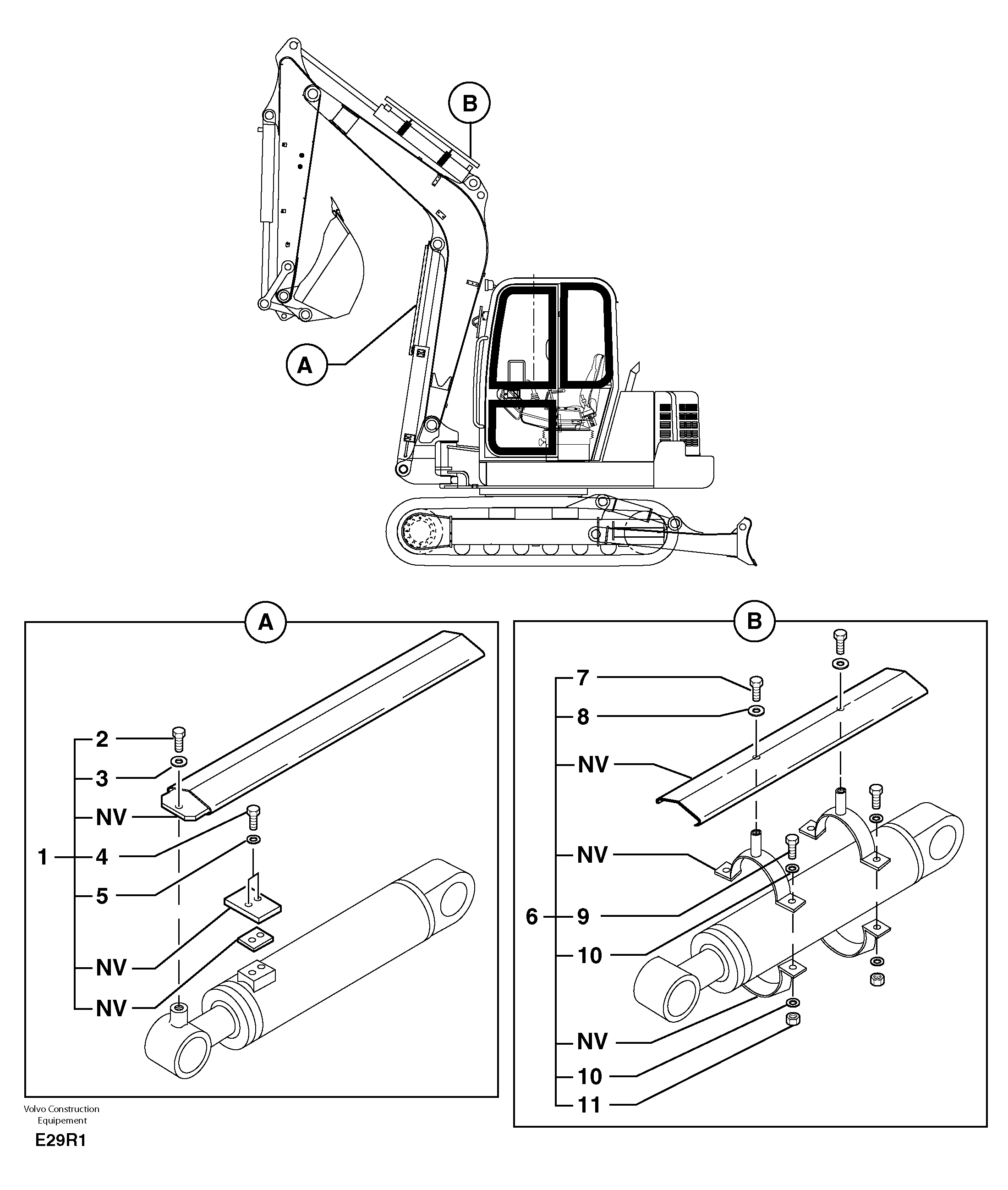 Cylinder rod protection — volvo parts diagram
