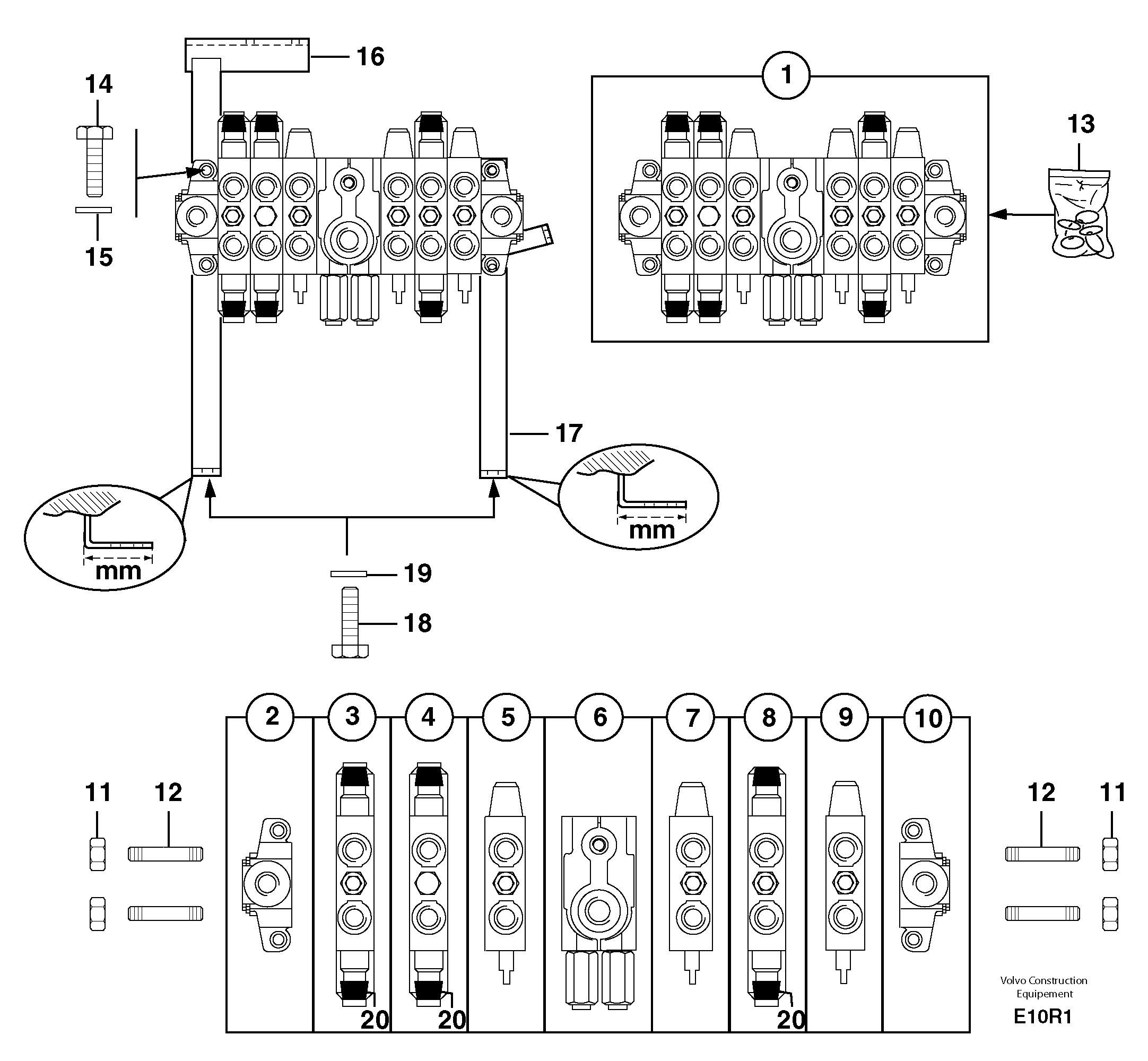Control valve : 6 spools — volvo parts diagram