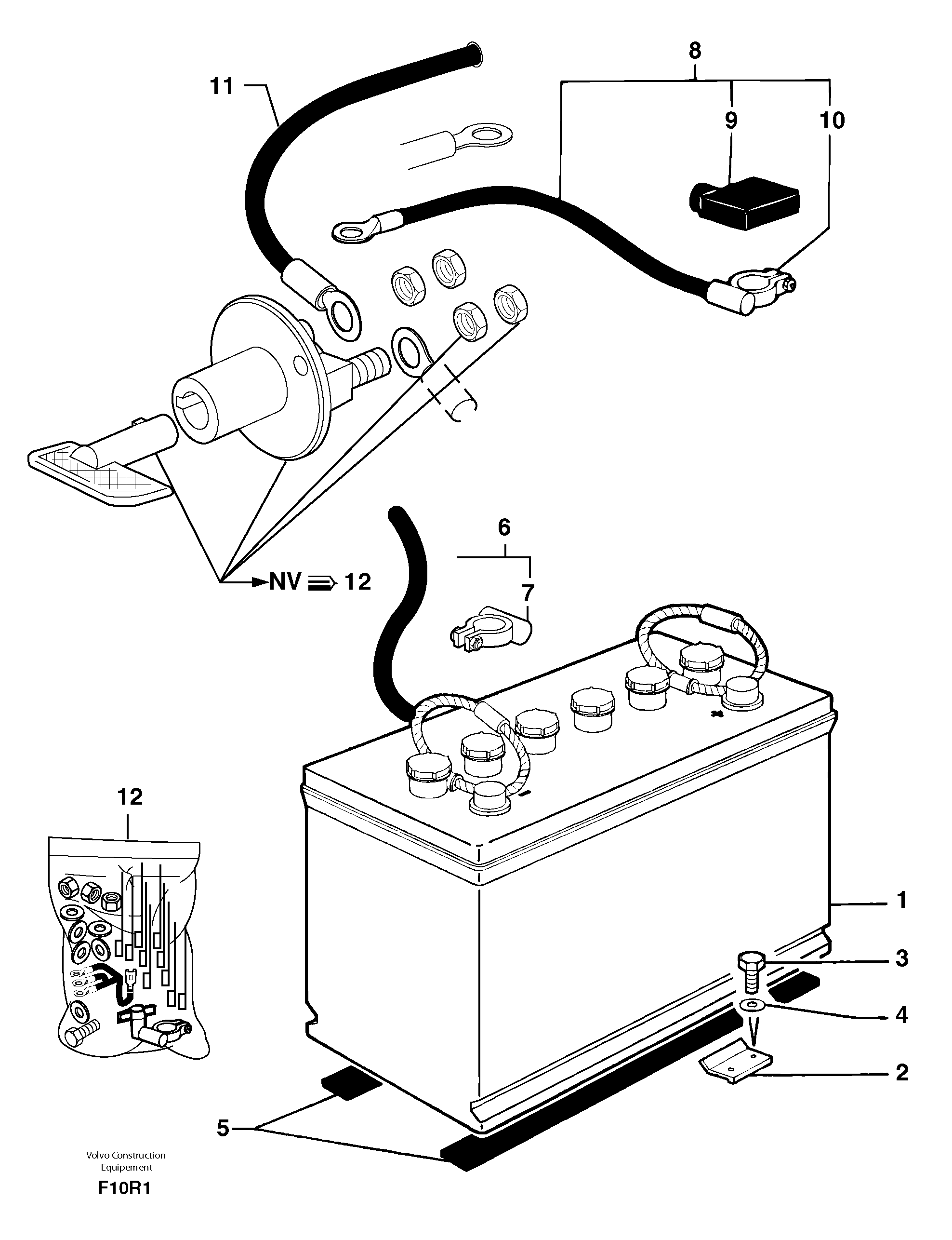 Battery installation / with Puma — volvo parts diagram