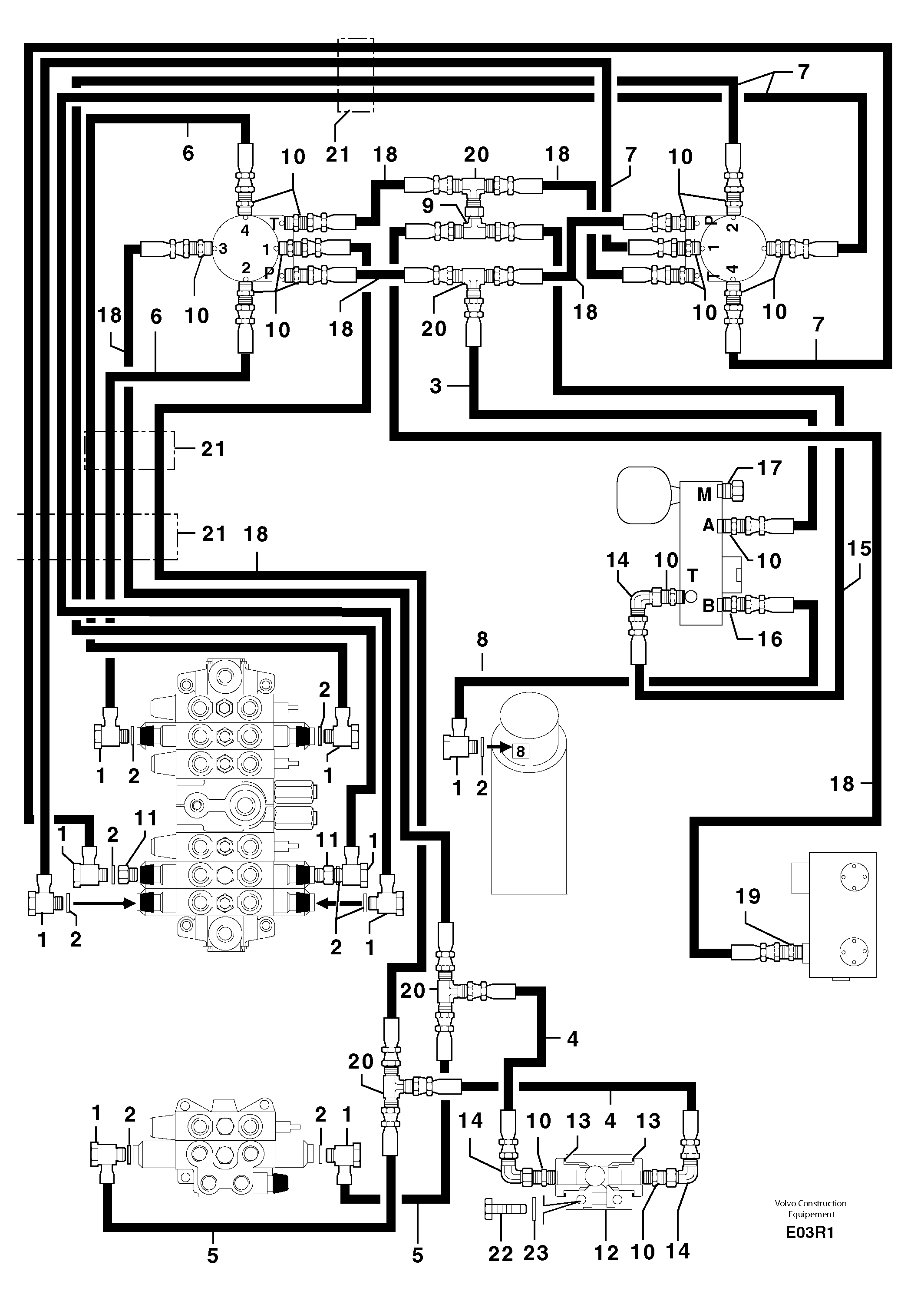 Hydr. circuit ( control's attachment ) — volvo parts diagram