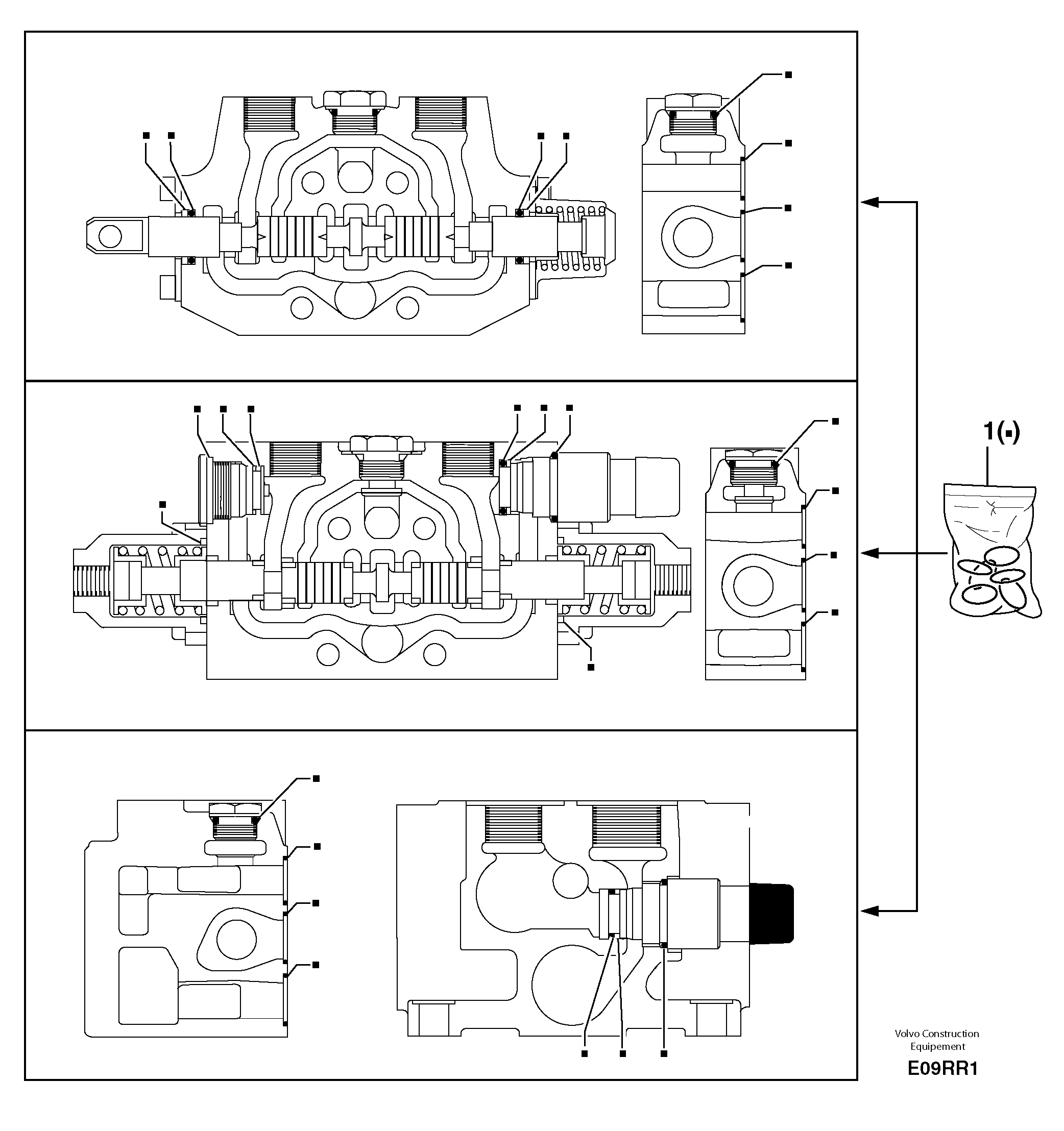 Control valve : seal (kit) for complete element — volvo parts diagram