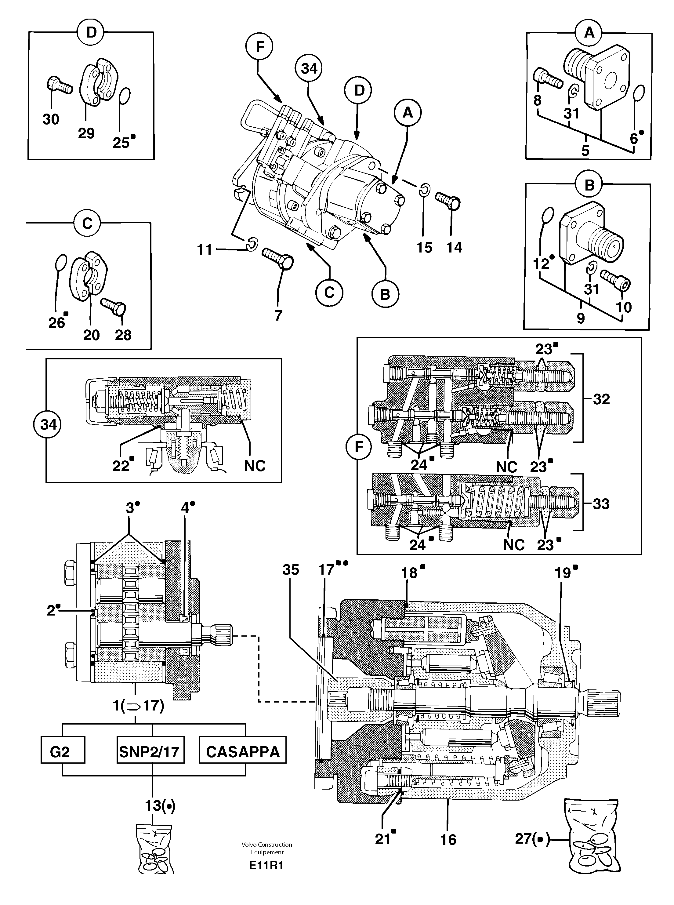 Hydraulic pump — volvo parts diagram