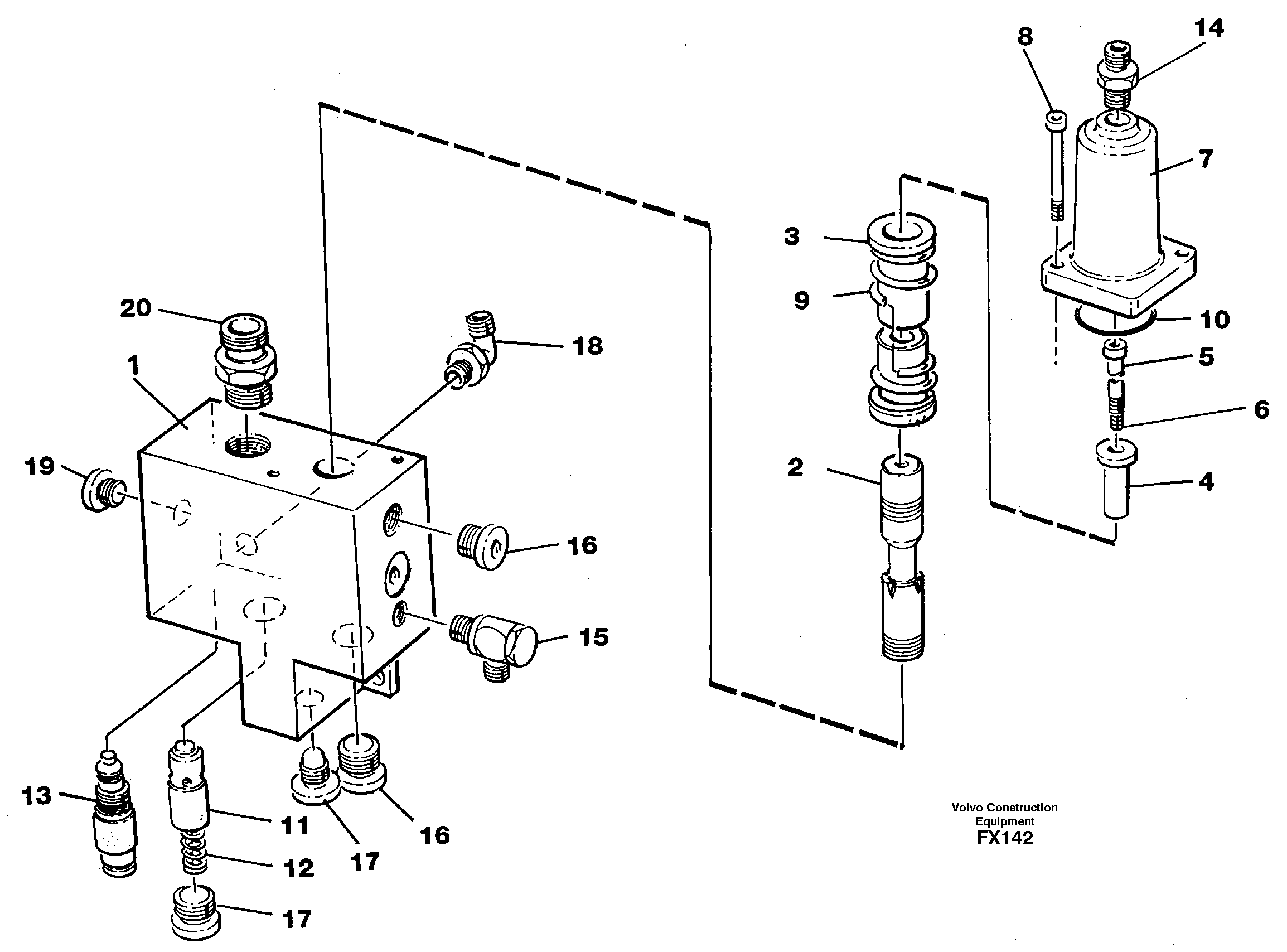 Hose rupture valve, adjustable boom  14267962 — volvo parts diagram