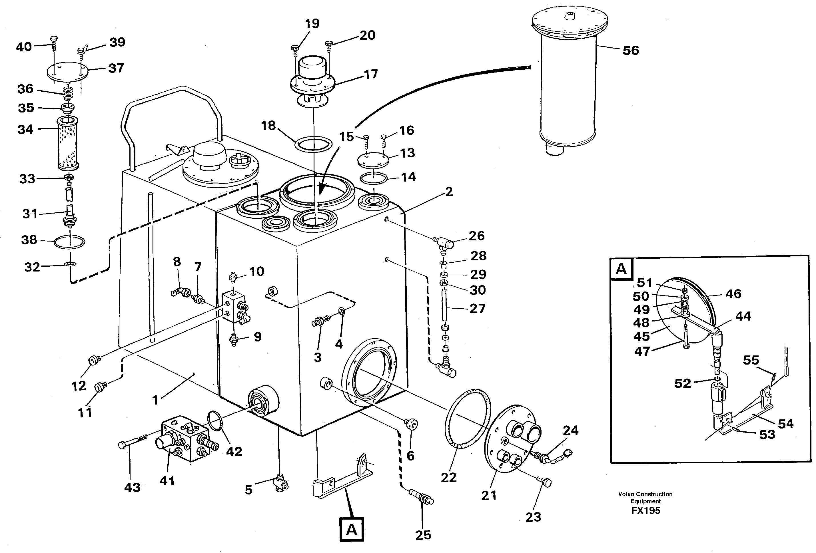 Hydraulic oil tank — volvo parts diagram