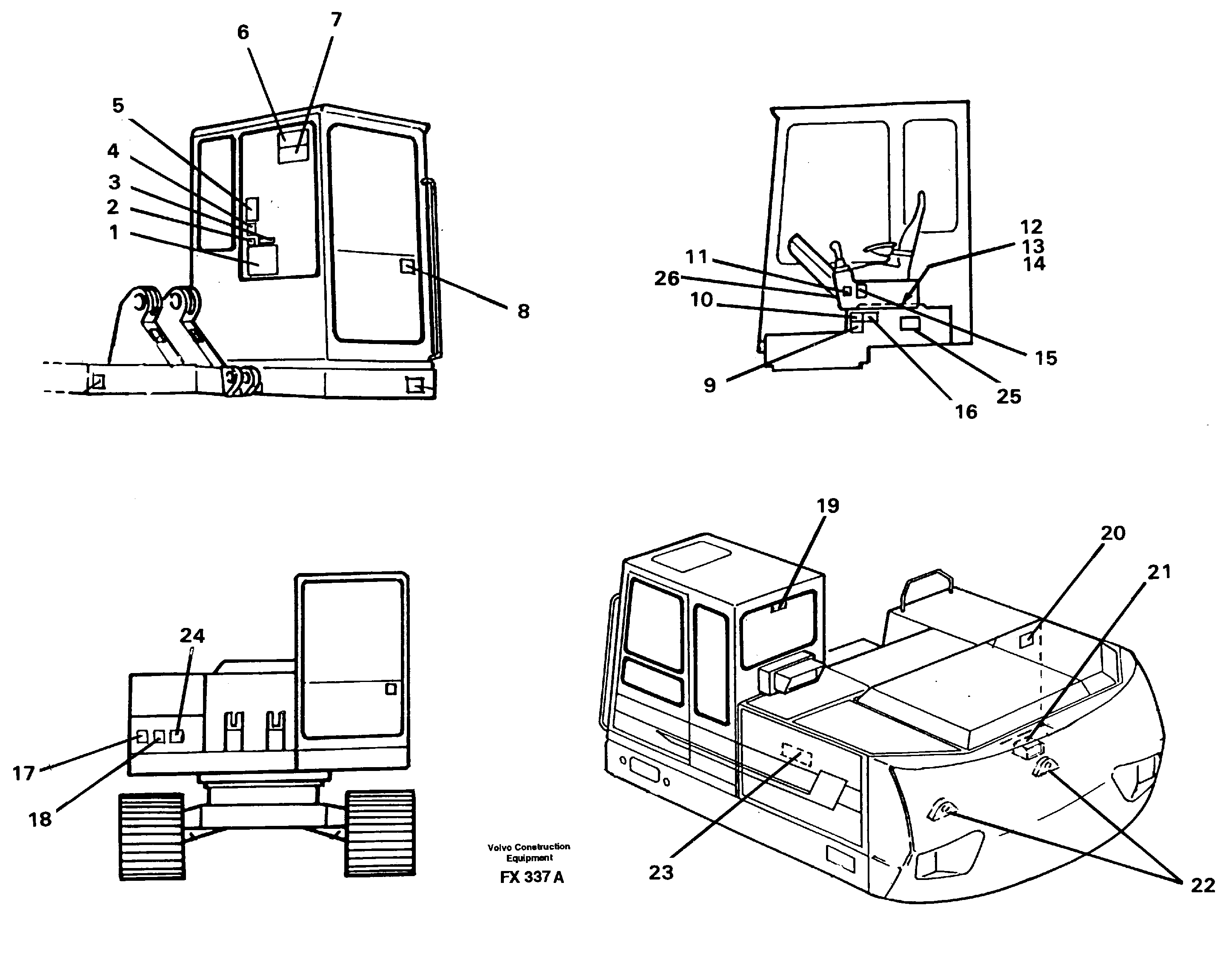 Sign plates and transfer,inner location — volvo parts diagram