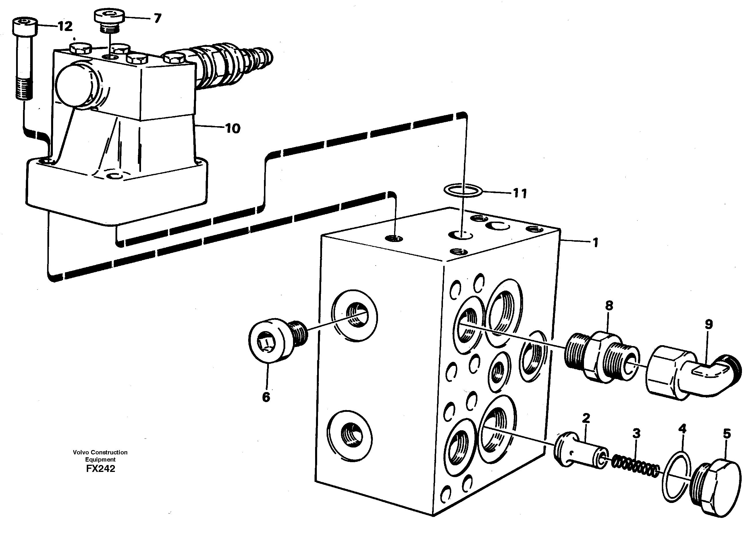 Pressure limiting valve for slew motor — volvo parts diagram