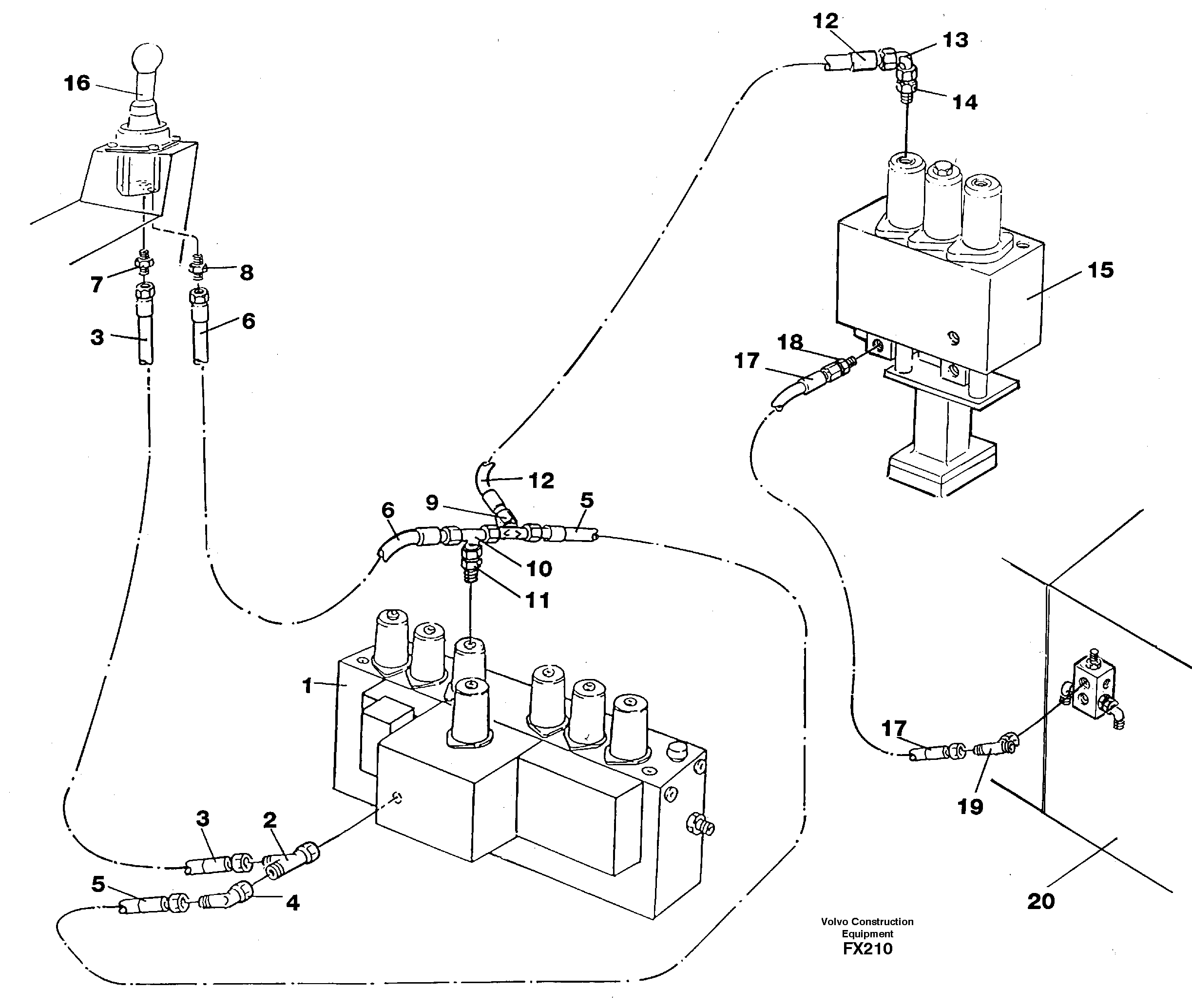 Servo hydraulics, bucket — volvo parts diagram