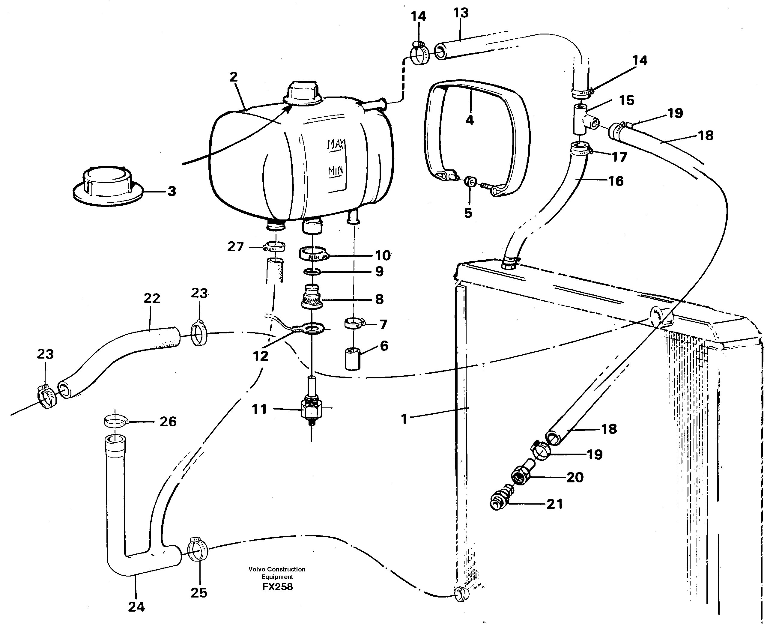 Expansion tank — volvo parts diagram