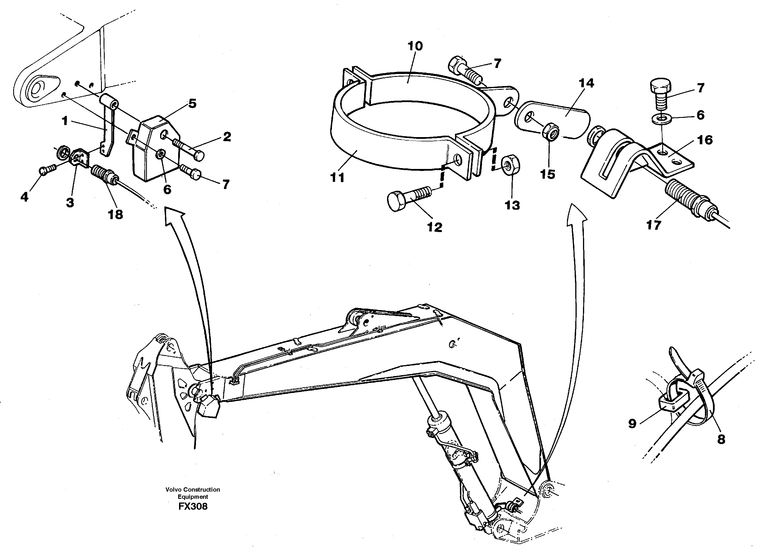 Electric insatallation onbackhoe equipment — volvo parts diagram