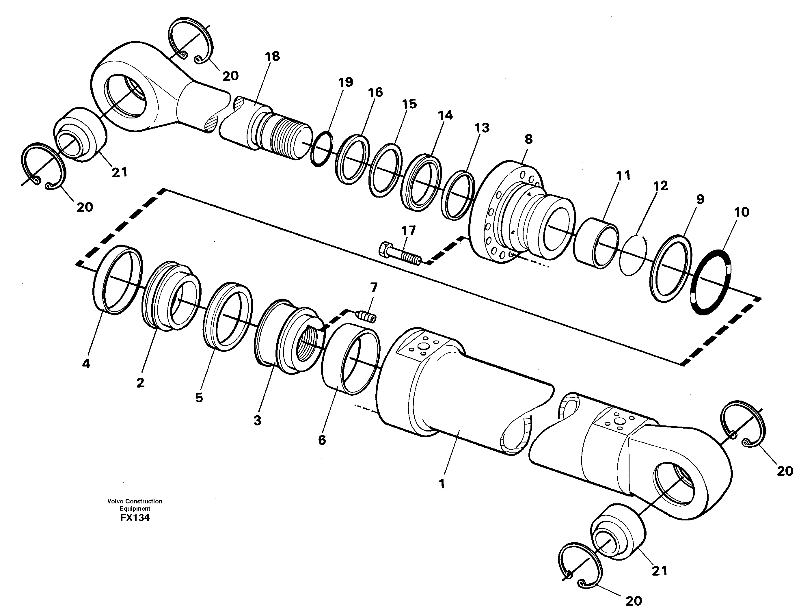 Boom cylinder  14268047, 14267962 — volvo parts diagram