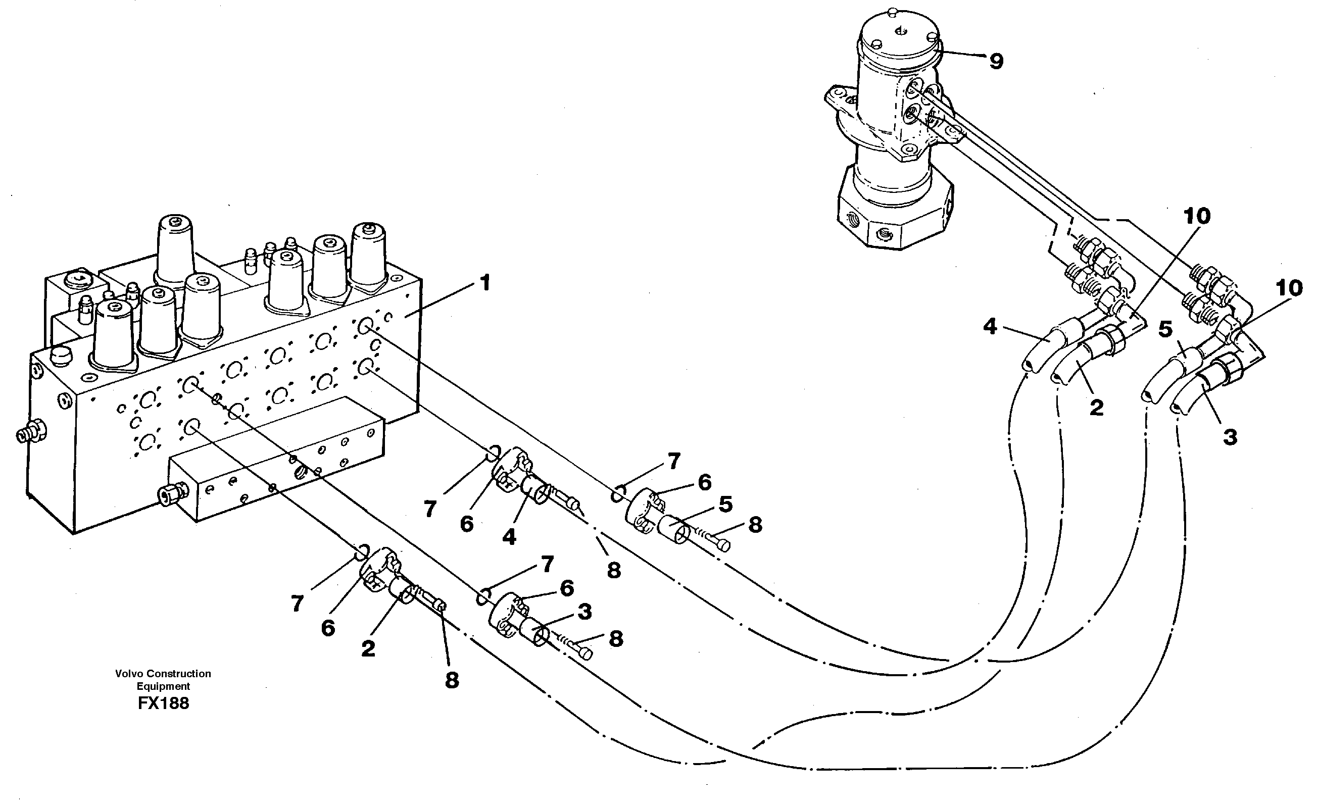 Hydraulic system, travel — volvo parts diagram