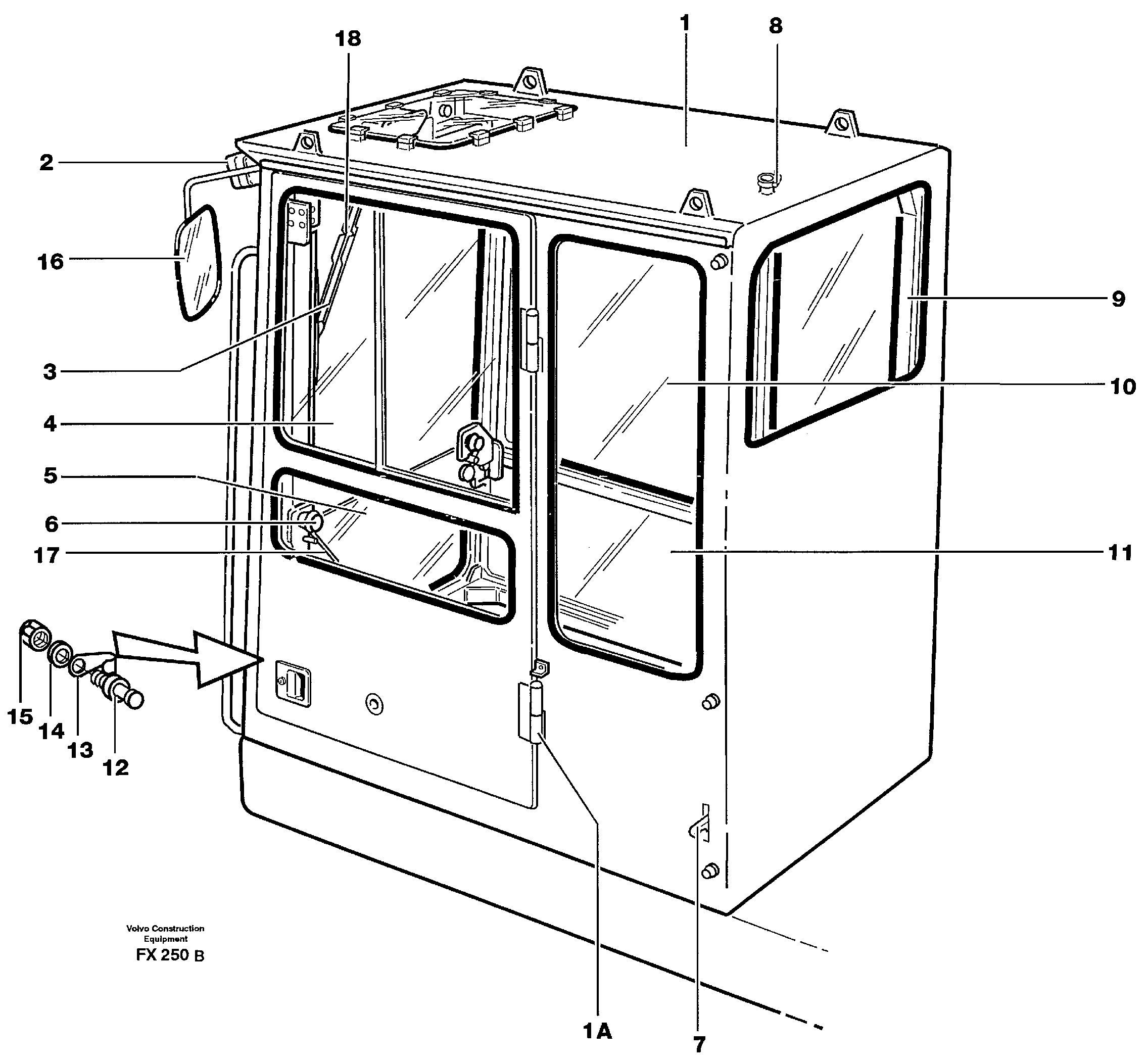 Operator's cab — volvo parts diagram