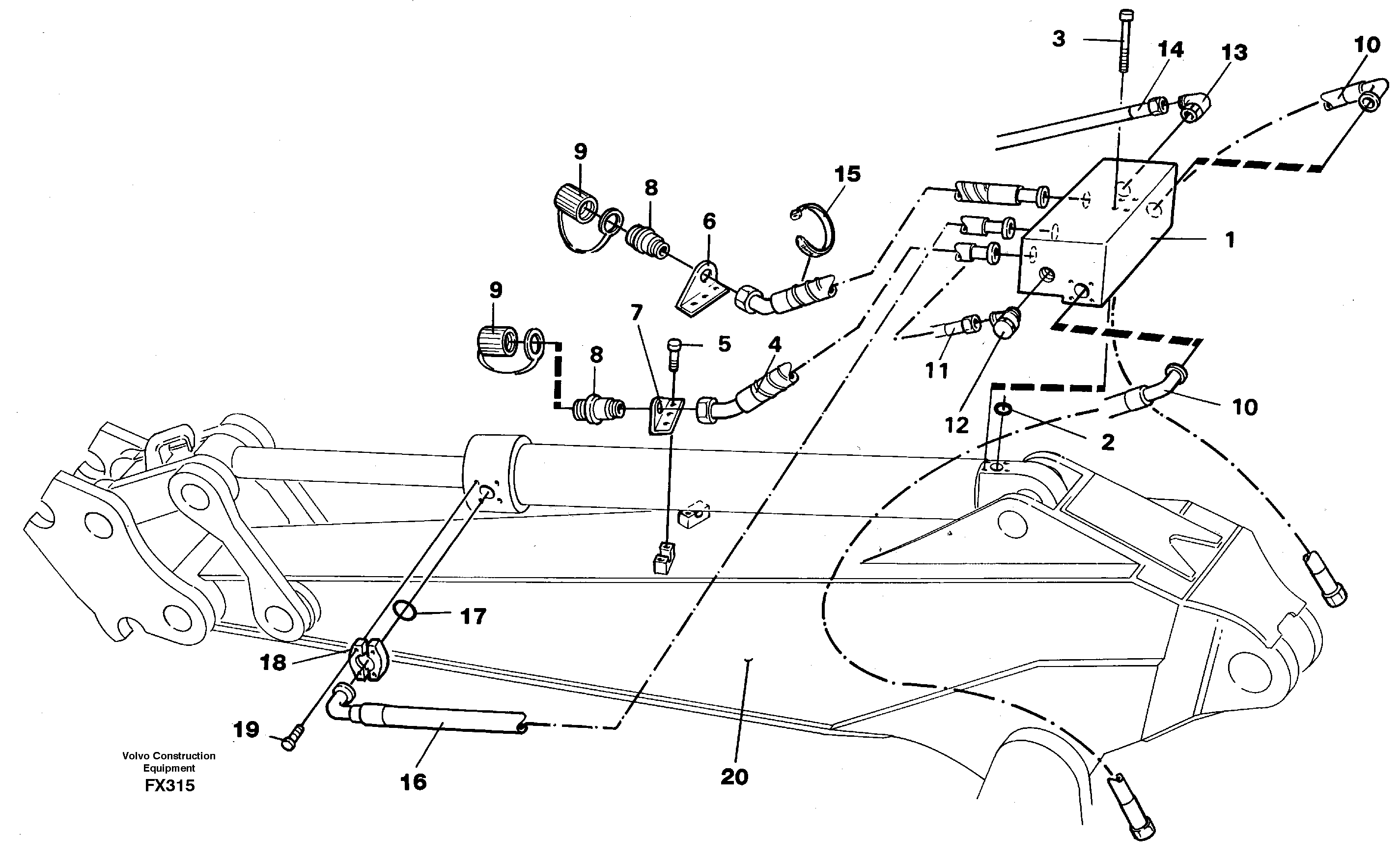Grab bucket. dipper arm 2.0m and 2.4m  14262401 14259547 — volvo parts diagram