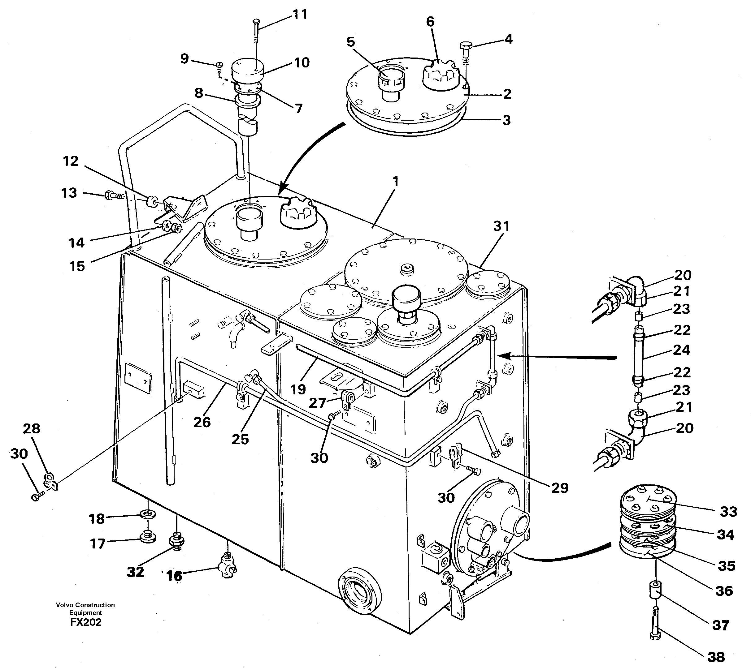 Fuel tank — volvo parts diagram