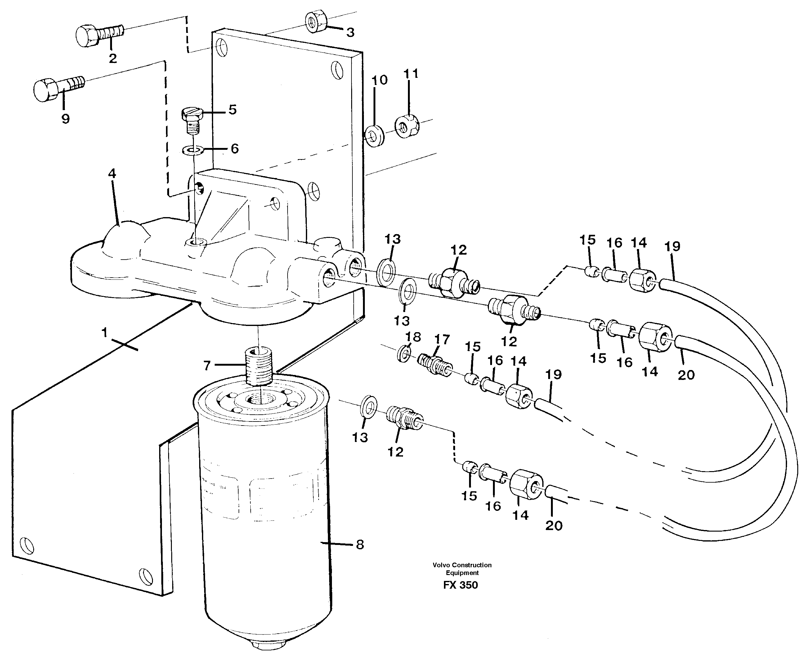 Extra fuel filter  14261108 — volvo parts diagram