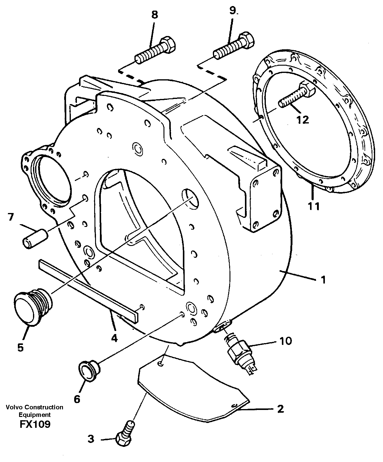 Flywheel housing — volvo parts diagram