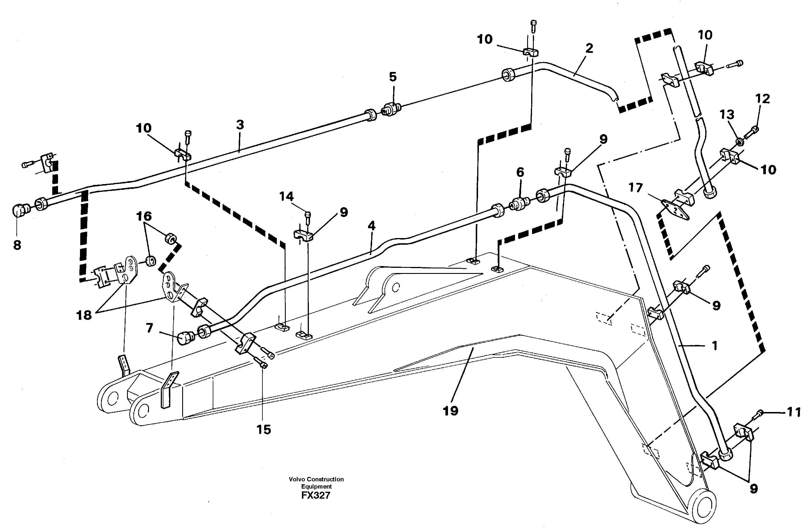 Hydraulic hammer equipment, boom  14253360 — volvo parts diagram