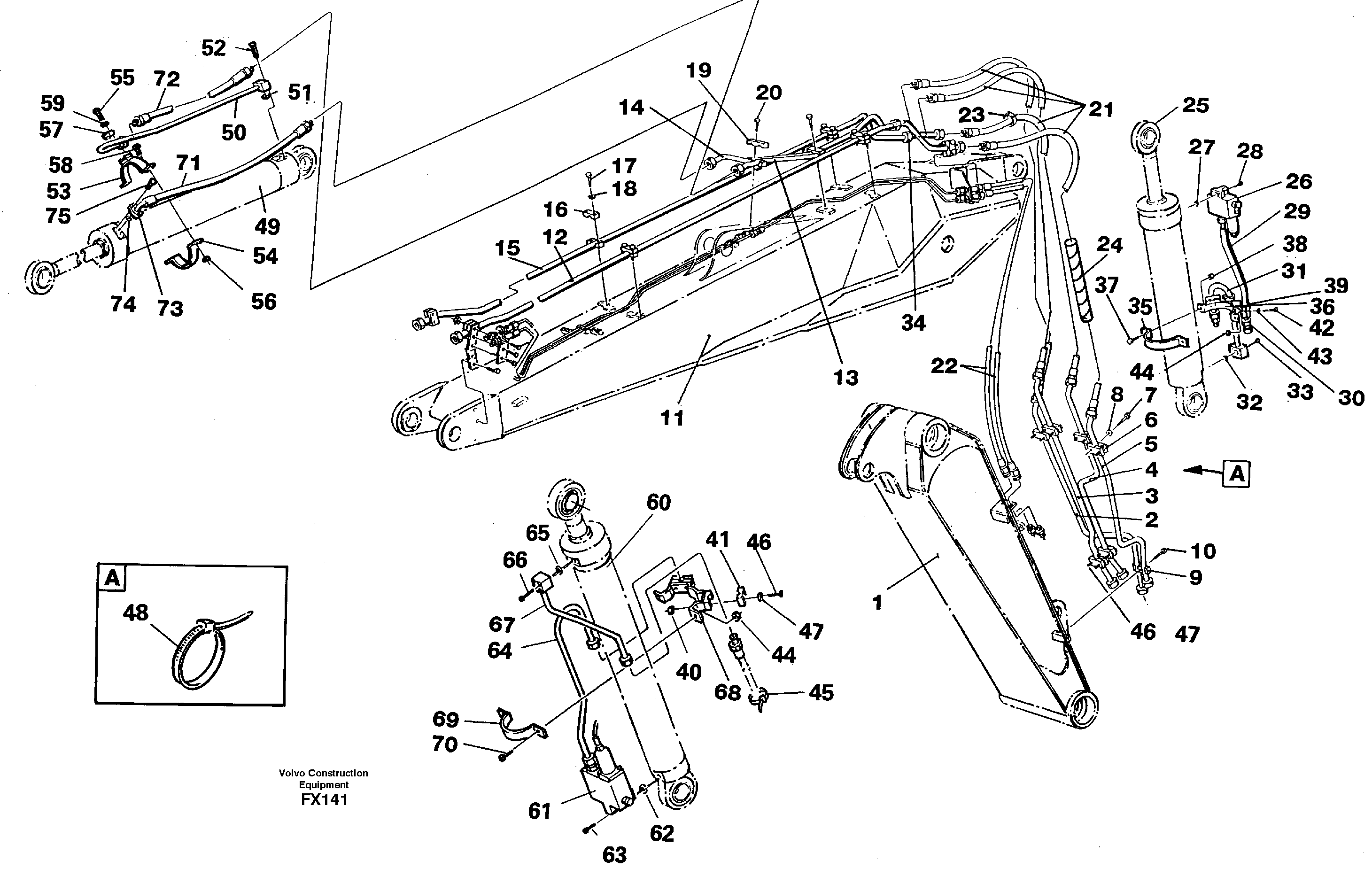 Hydraulic equipment, adjustable boom  14258753 — volvo parts diagram