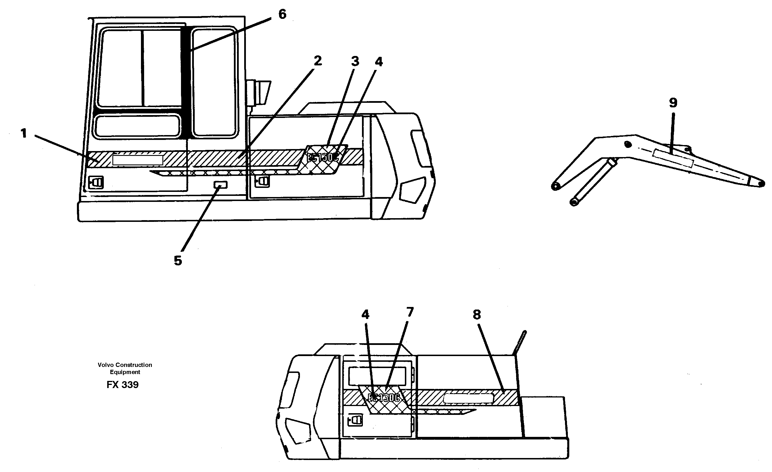 Stripes, outer location — volvo parts diagram