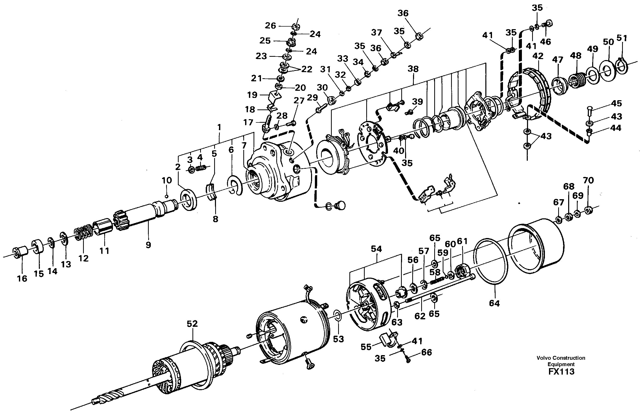 Starter motor — volvo parts diagram