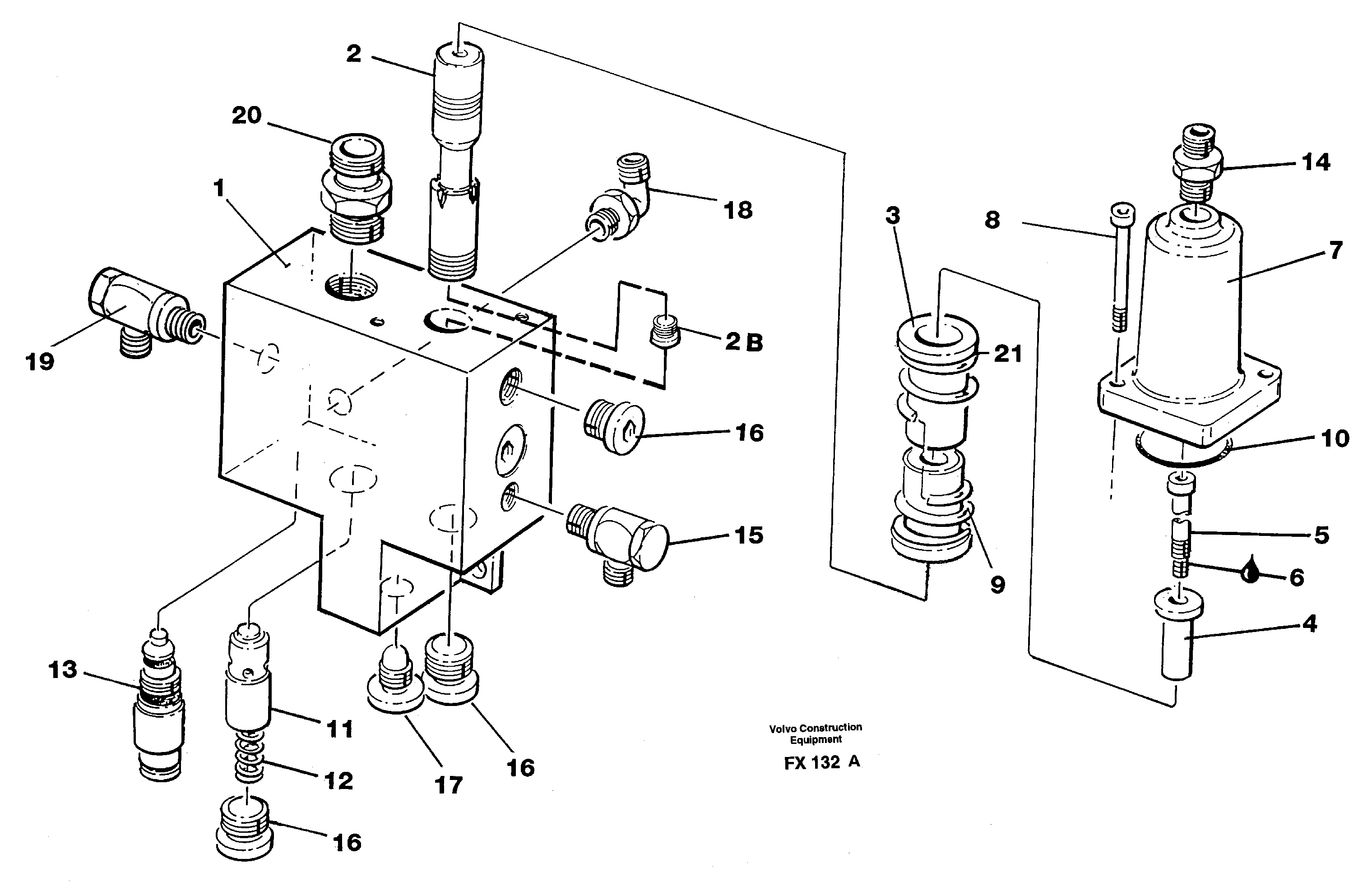 Hose rupture valve, boom cylinder  14267962, 14268047 — volvo parts diagram