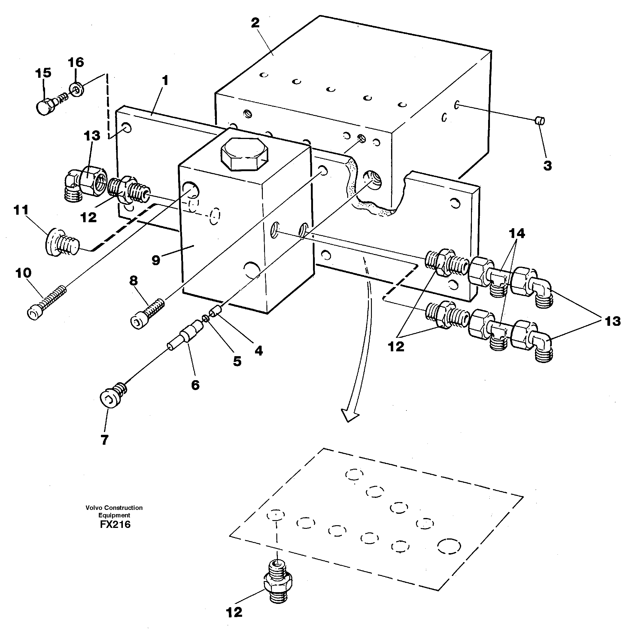 Travel valve bloc — volvo parts diagram