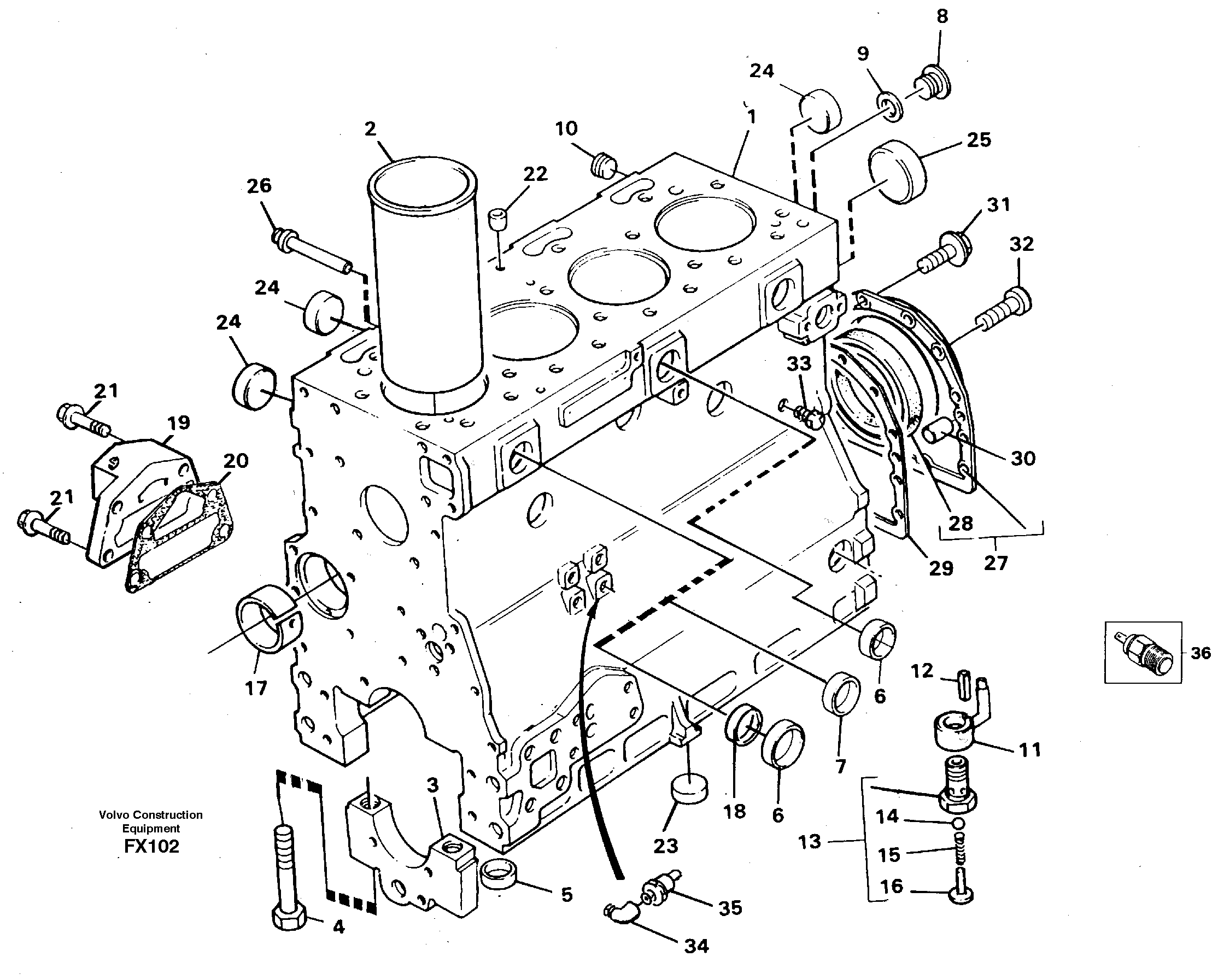 Cylinder block — volvo parts diagram