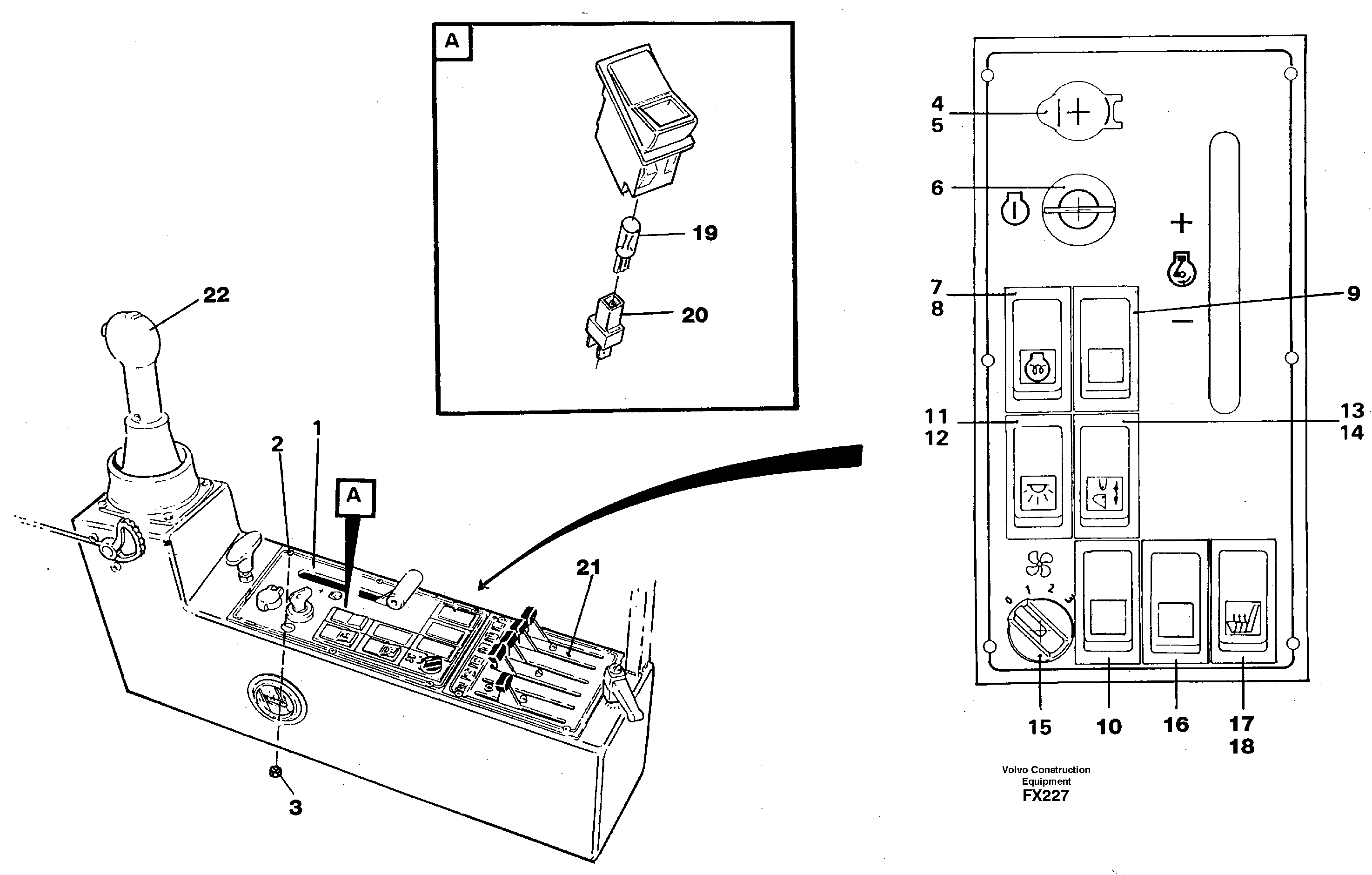 Engine control panel — volvo parts diagram
