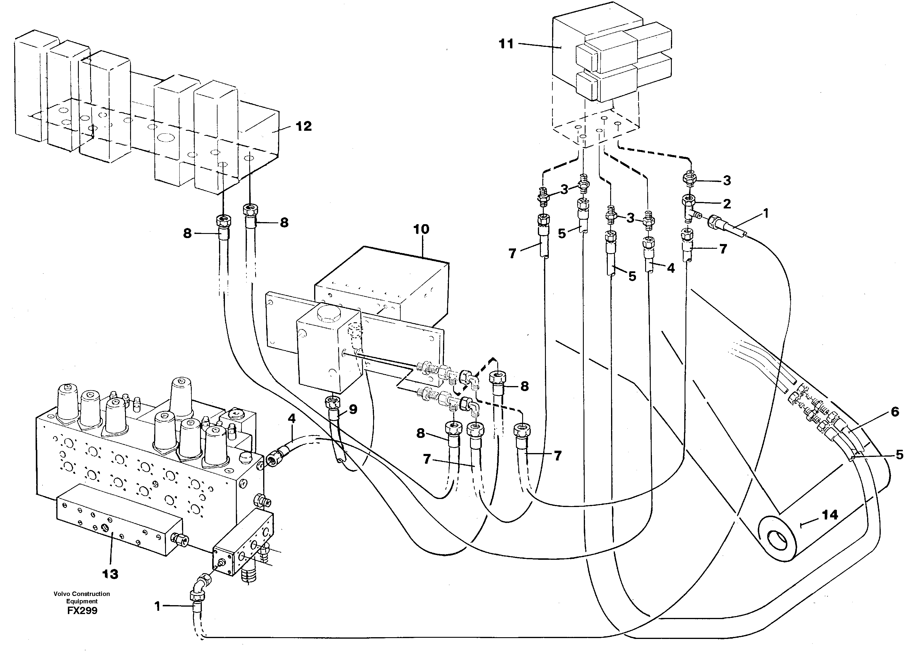 Servo hydraulics, quick fit equipment — volvo parts diagram