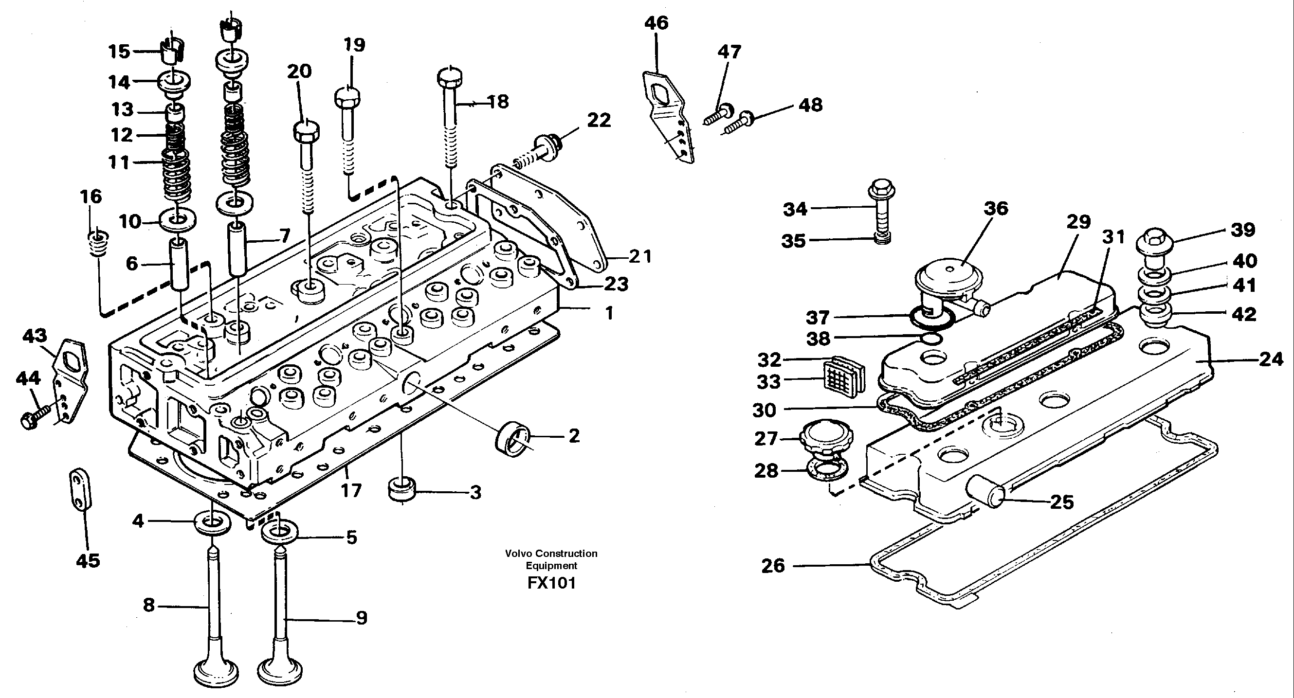 Cylinder head — volvo parts diagram