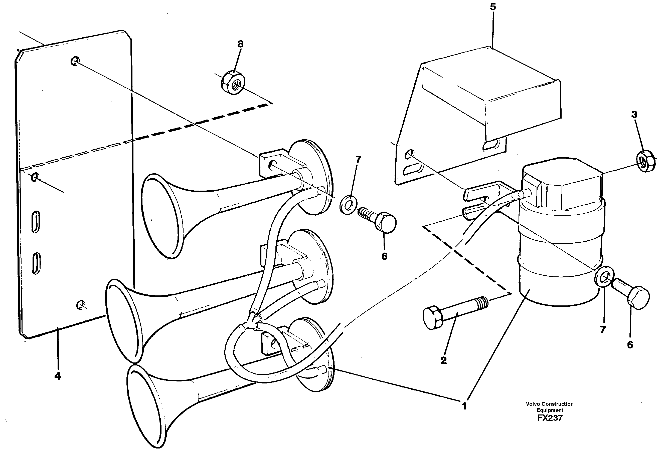 Compressor horn — volvo parts diagram