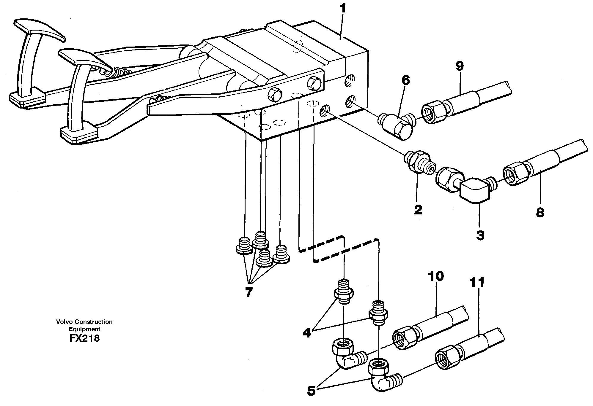 Pedal valve with connections — volvo parts diagram