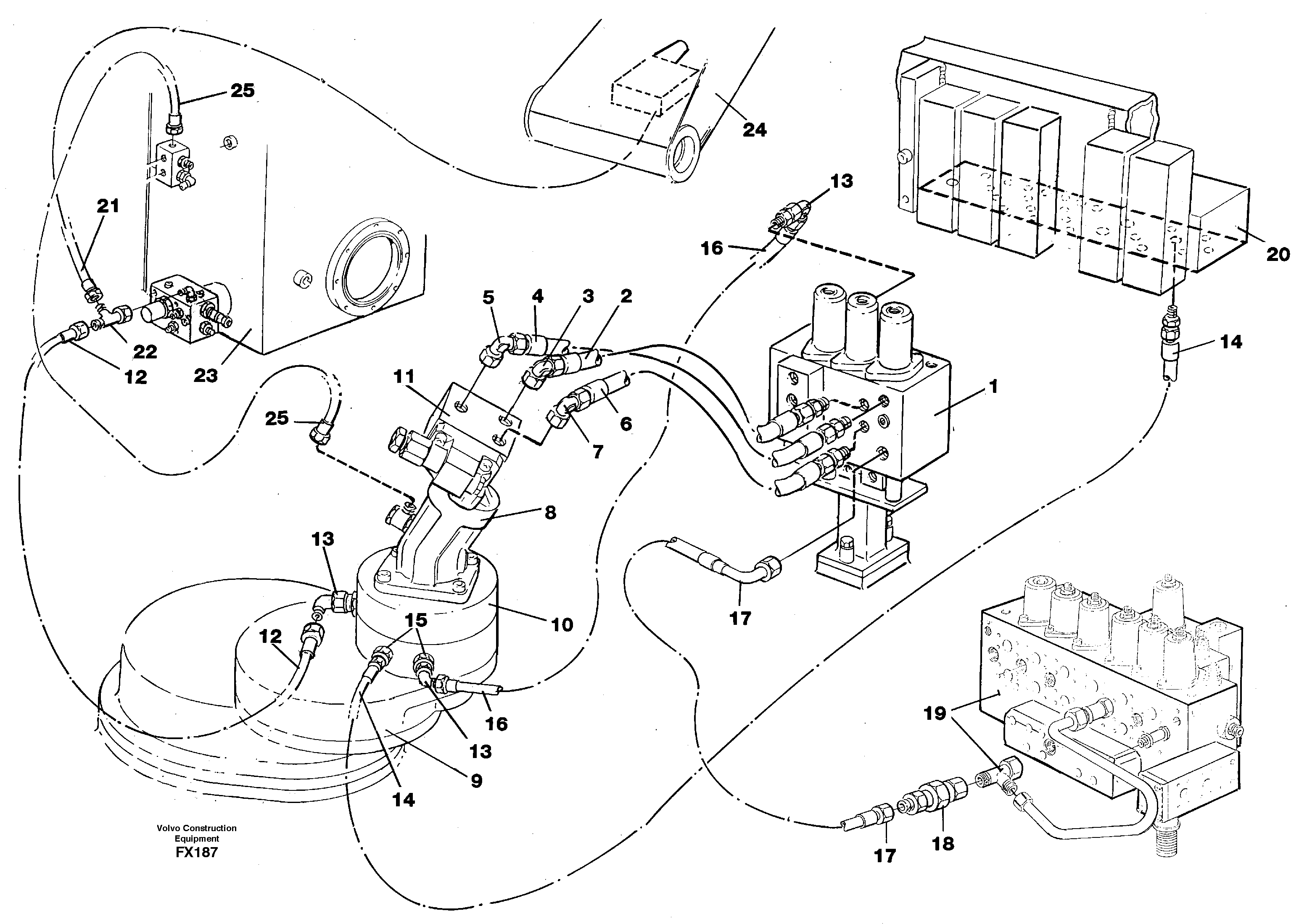 Boom swing system — volvo parts diagram