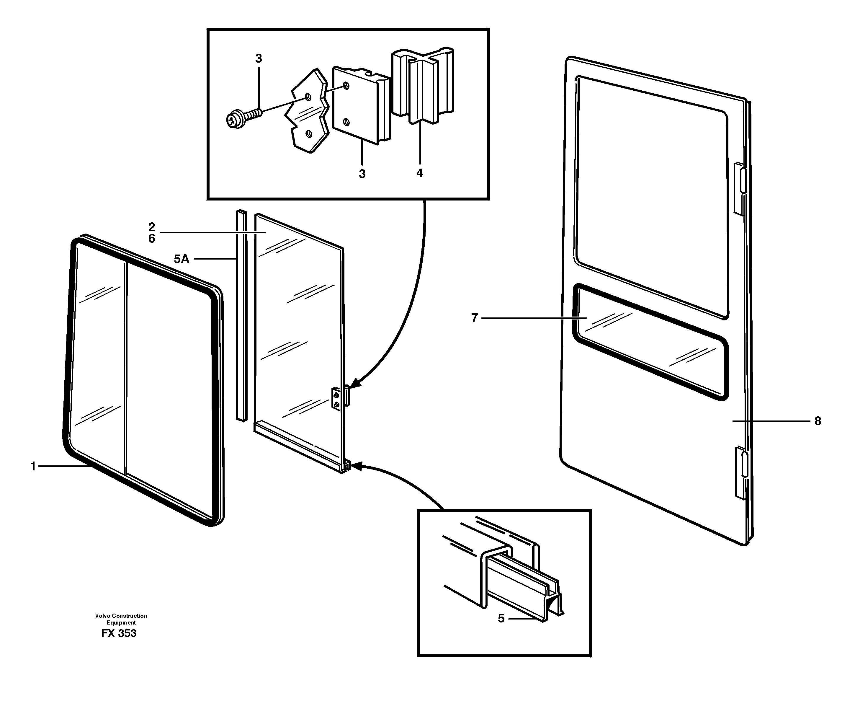 Sliding window — volvo parts diagram