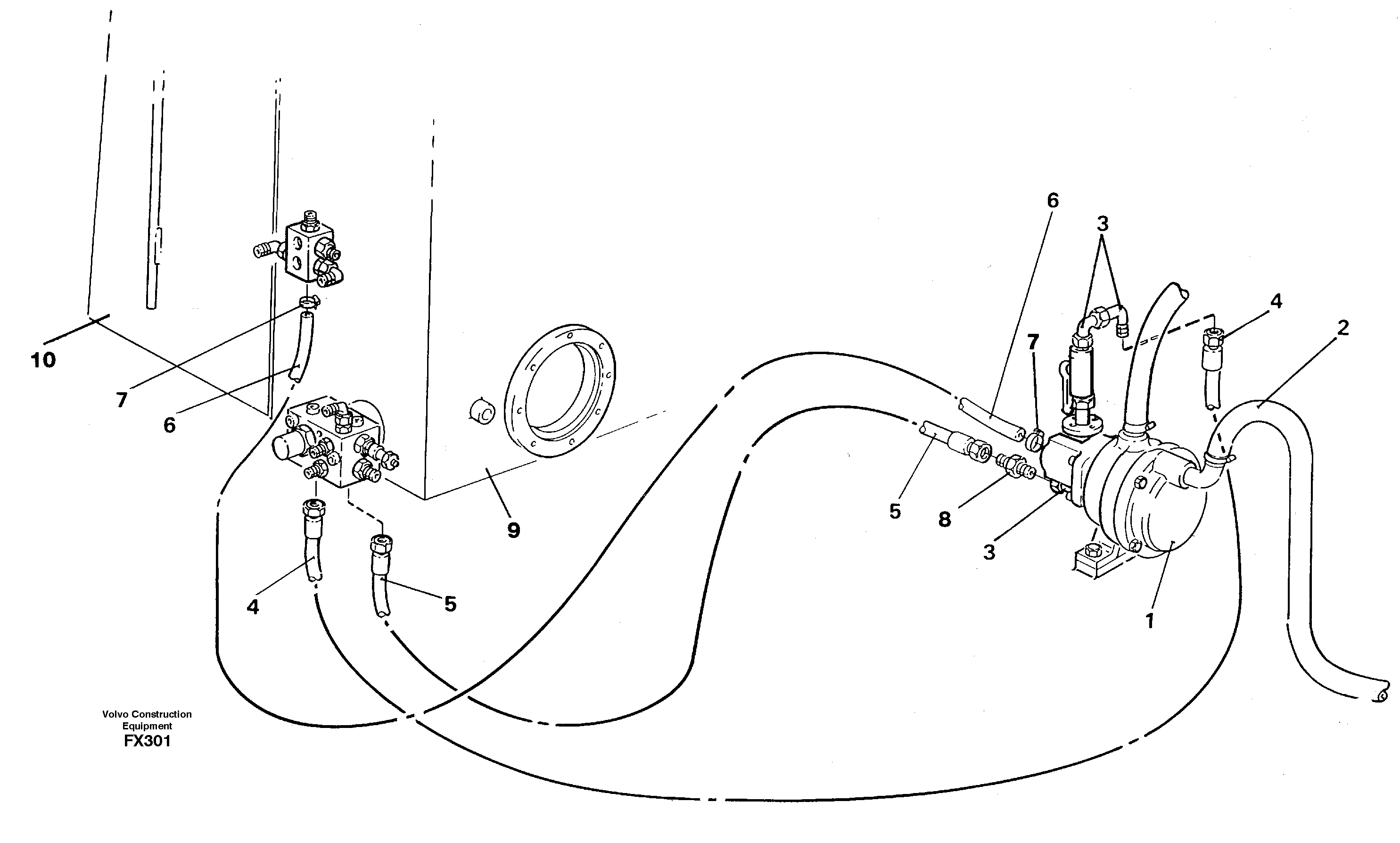 Hydraulic system, fuel pump — volvo parts diagram