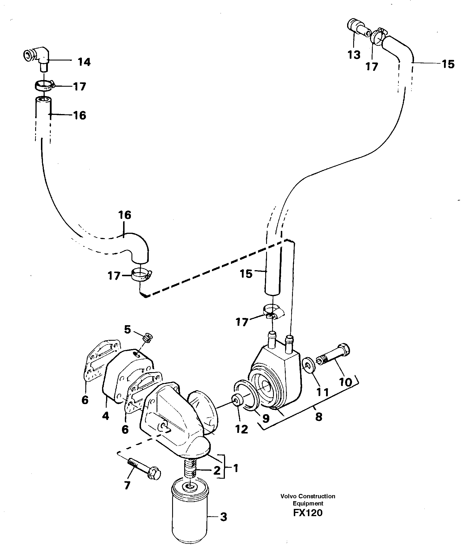 Oil cooler — volvo parts diagram