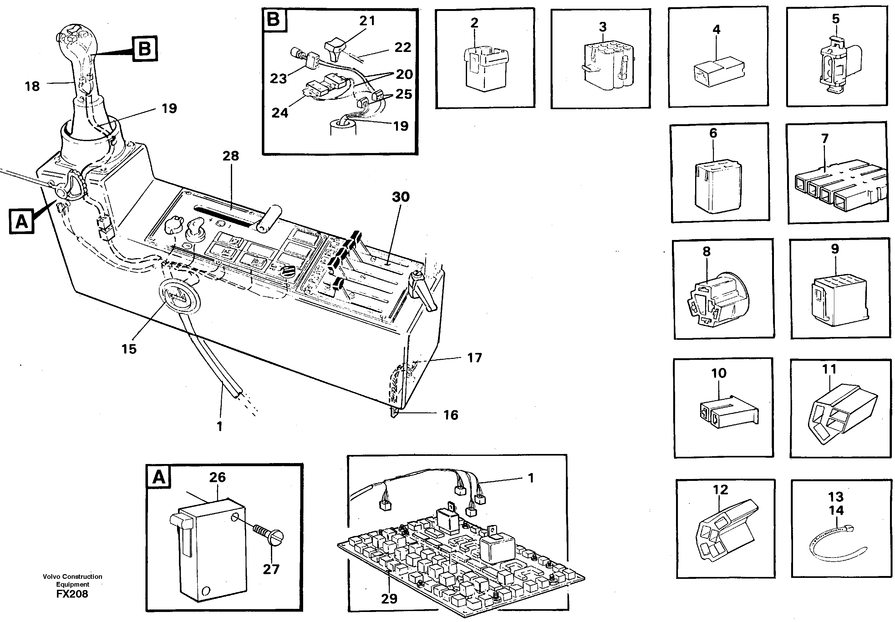Cable harness, side panel, left — volvo parts diagram