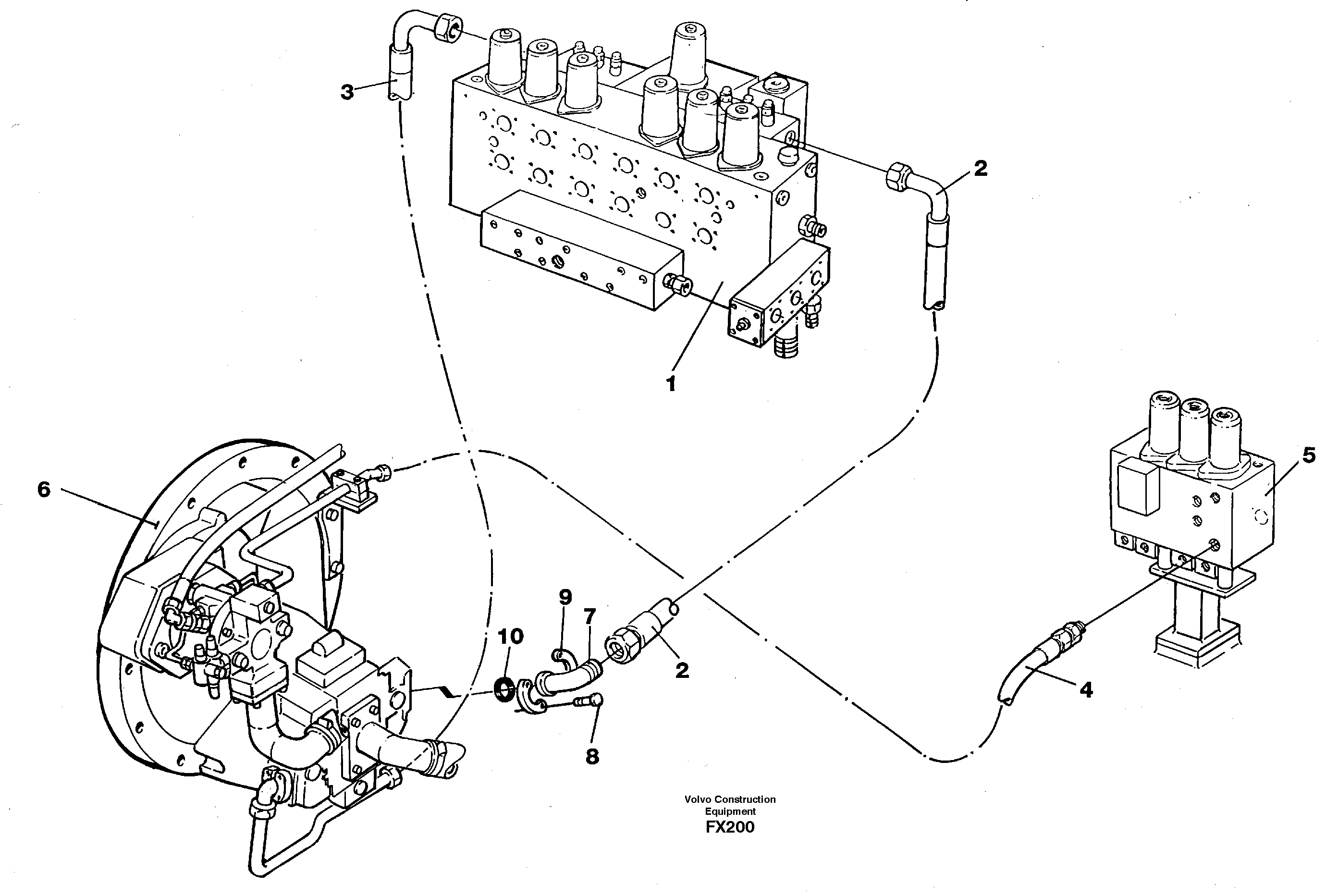 Hydraulic system, feed line — volvo parts diagram
