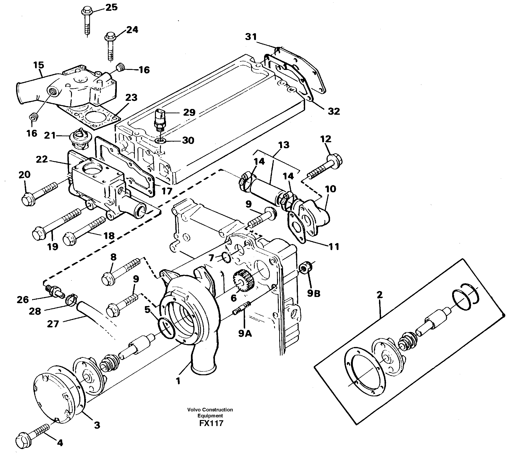 Water pump — volvo parts diagram