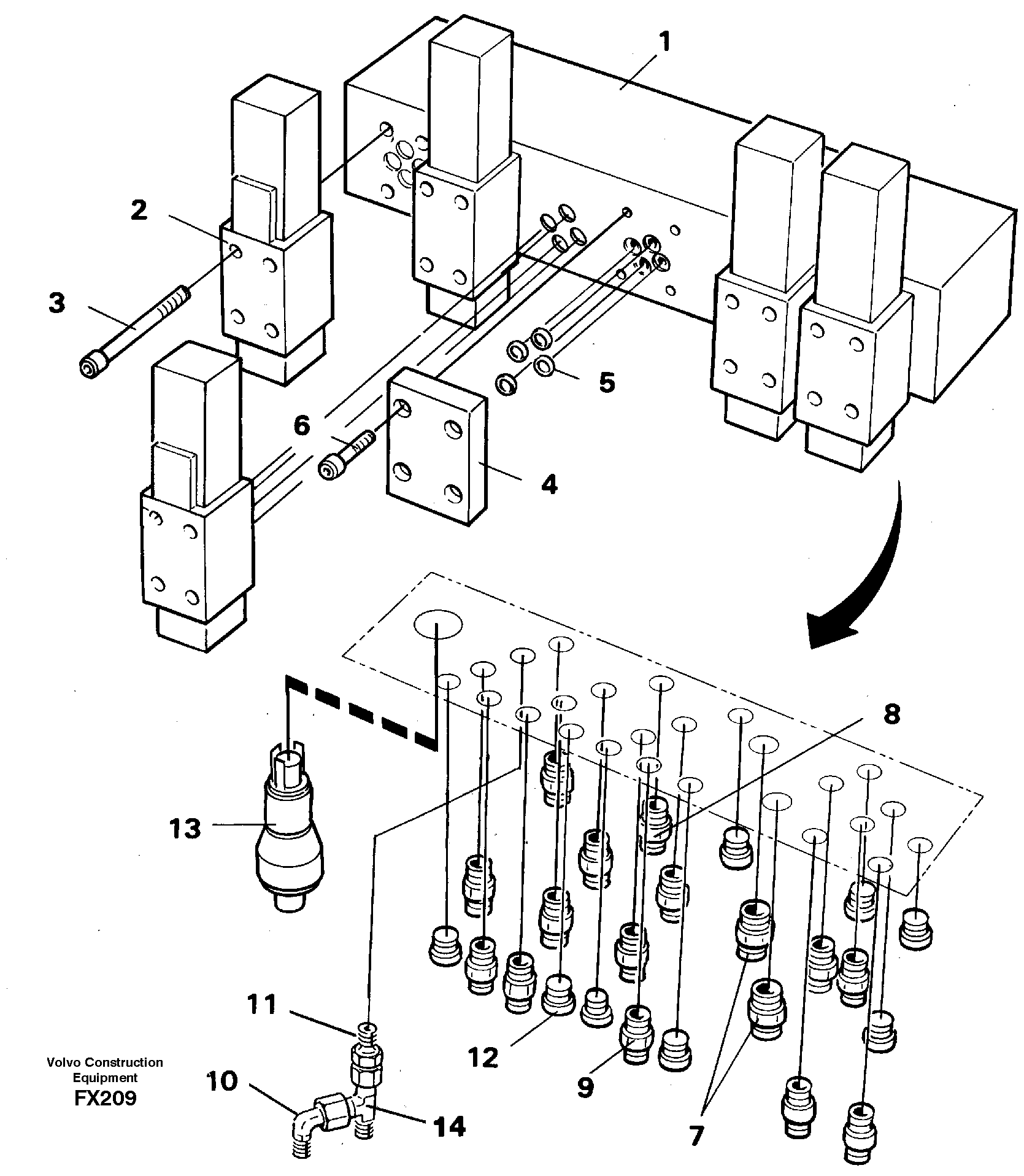 Stop control block — volvo parts diagram