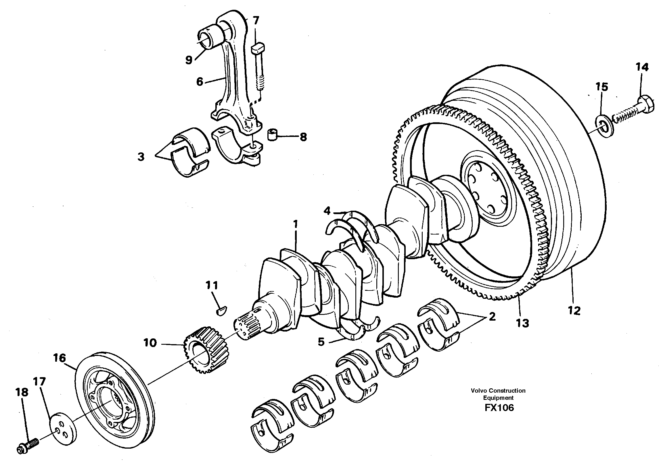 Crankshaft and related parts — volvo parts diagram