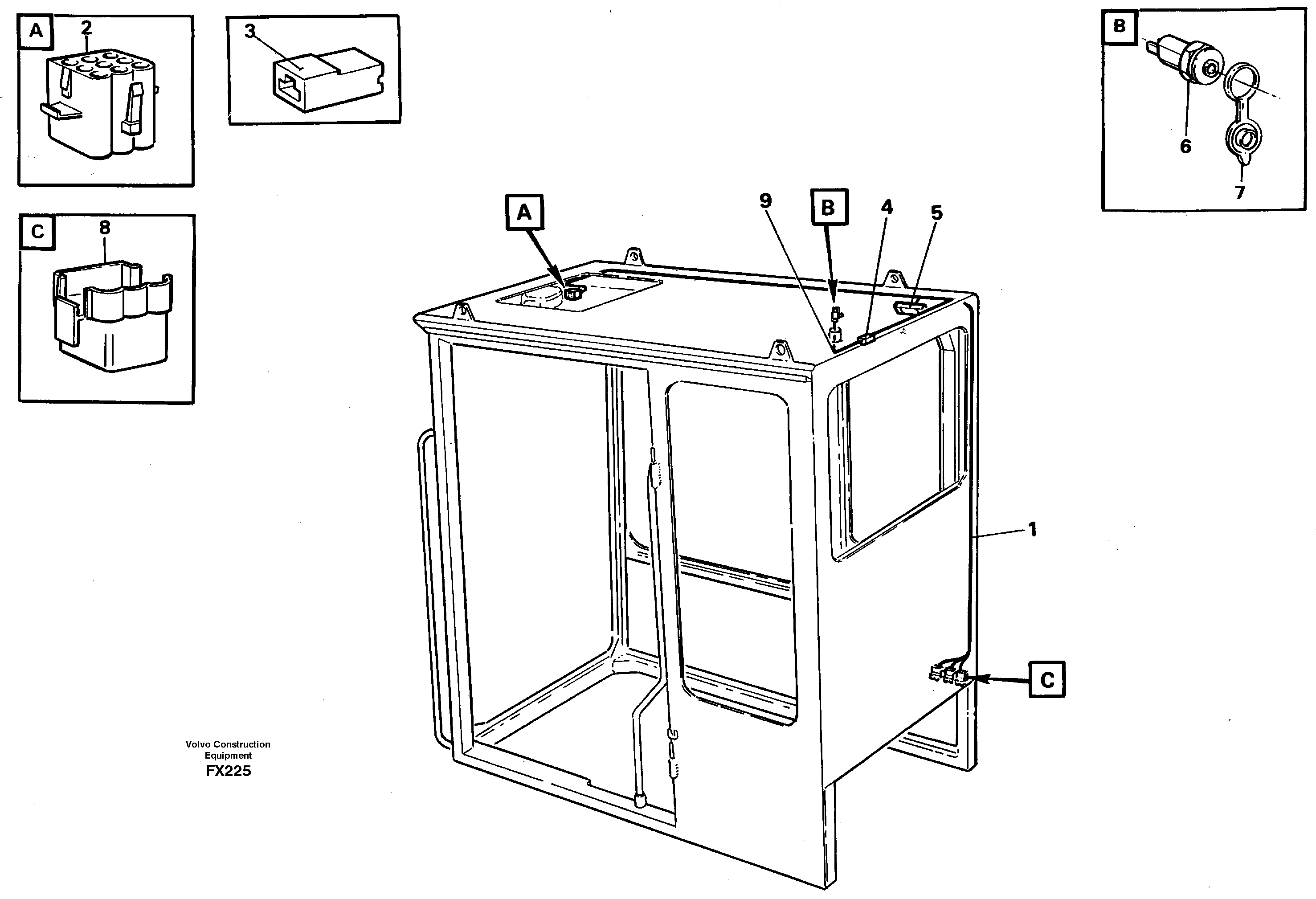 Cable harnesses, cab — volvo parts diagram