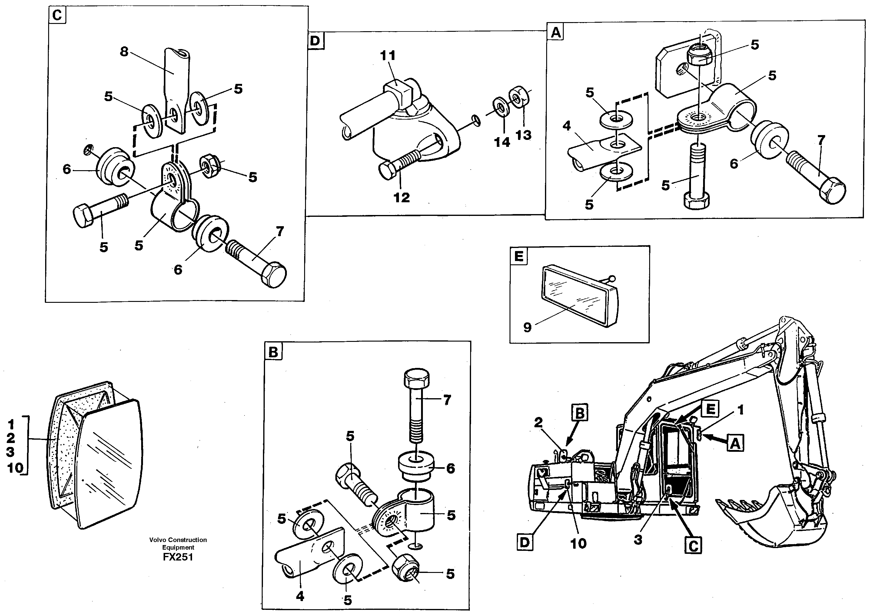 Rear view mirror — volvo parts diagram