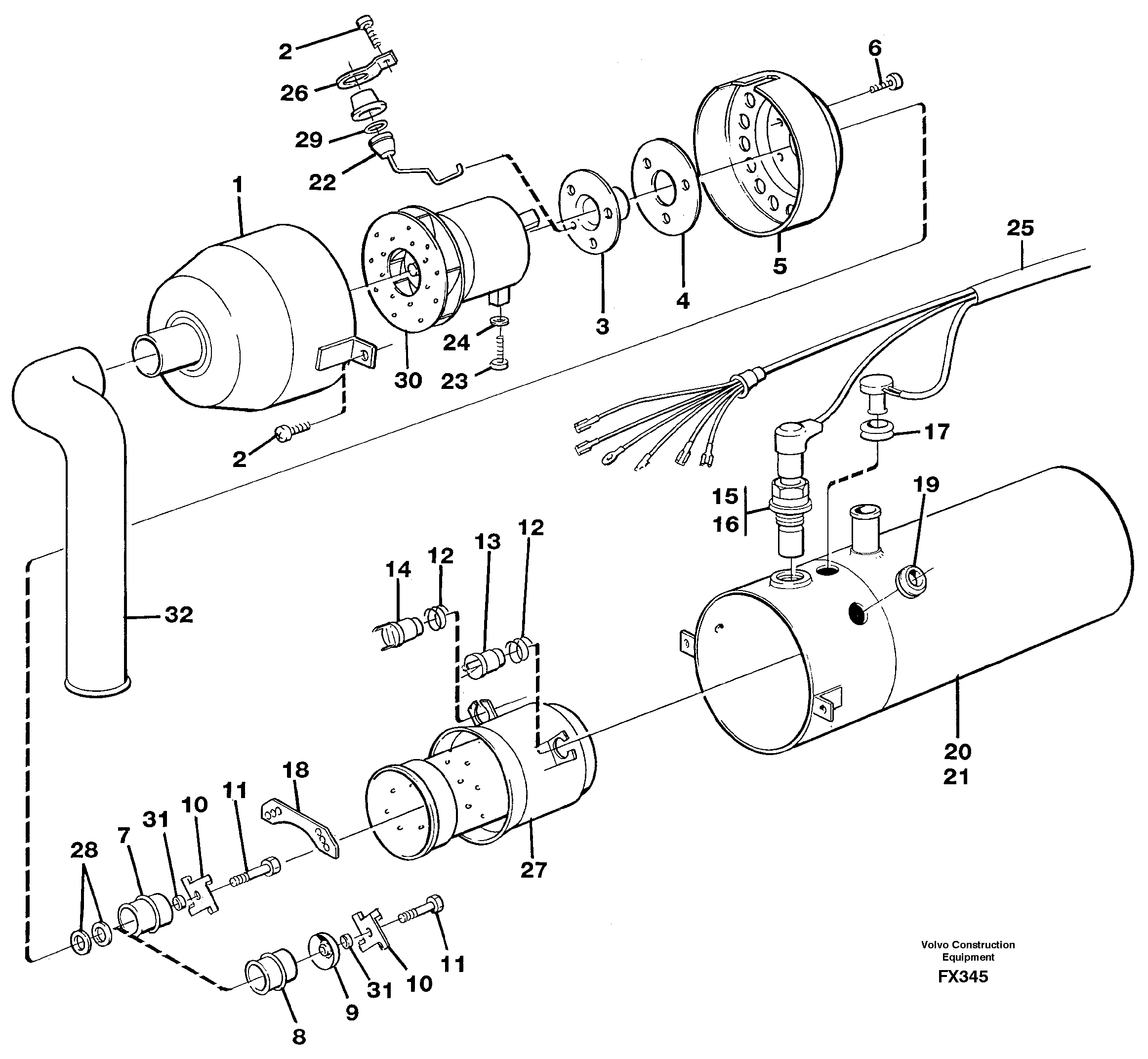 Diesel heater  14267735 — volvo parts diagram
