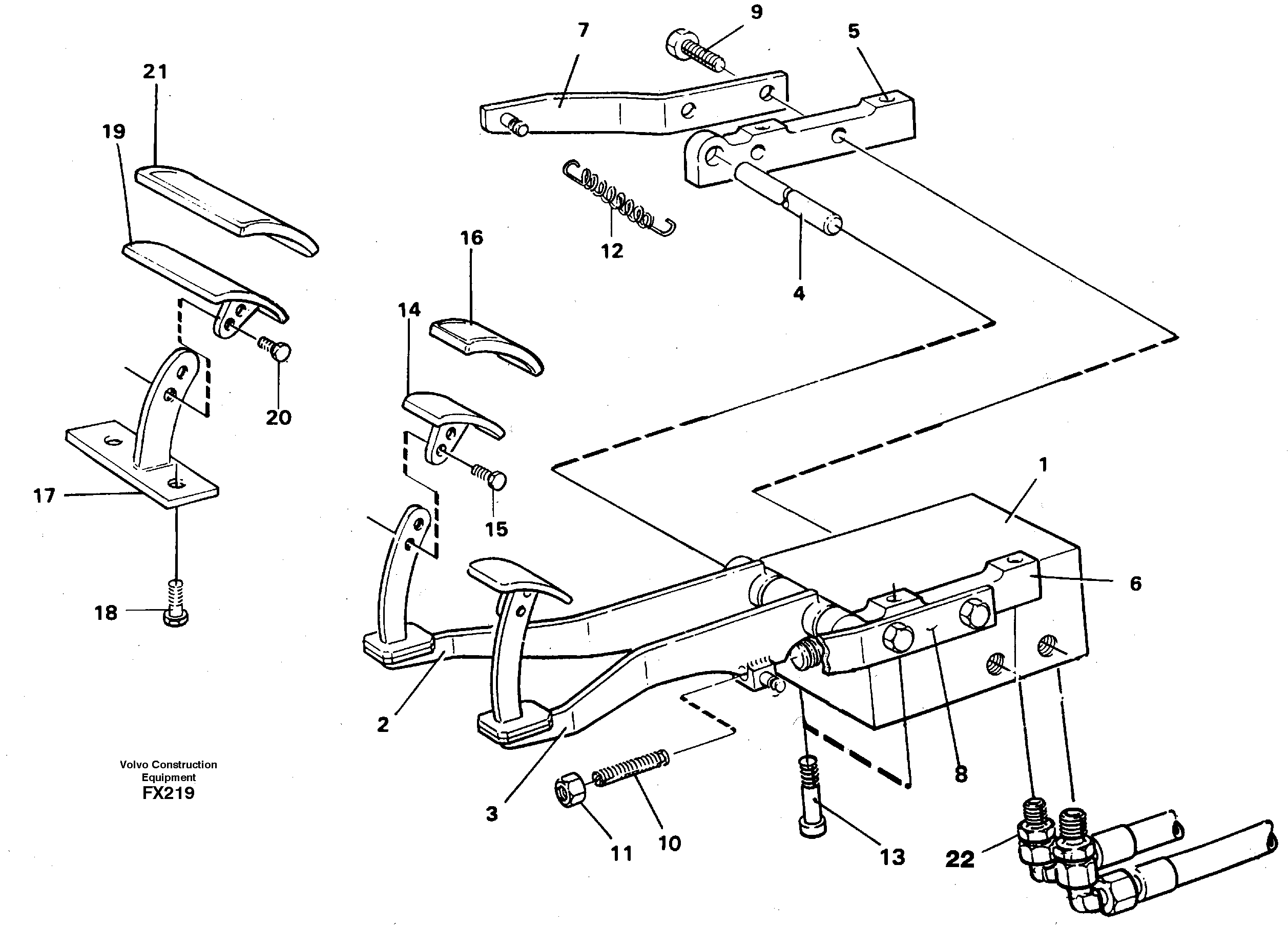 Pedal valve and foot rest — volvo parts diagram