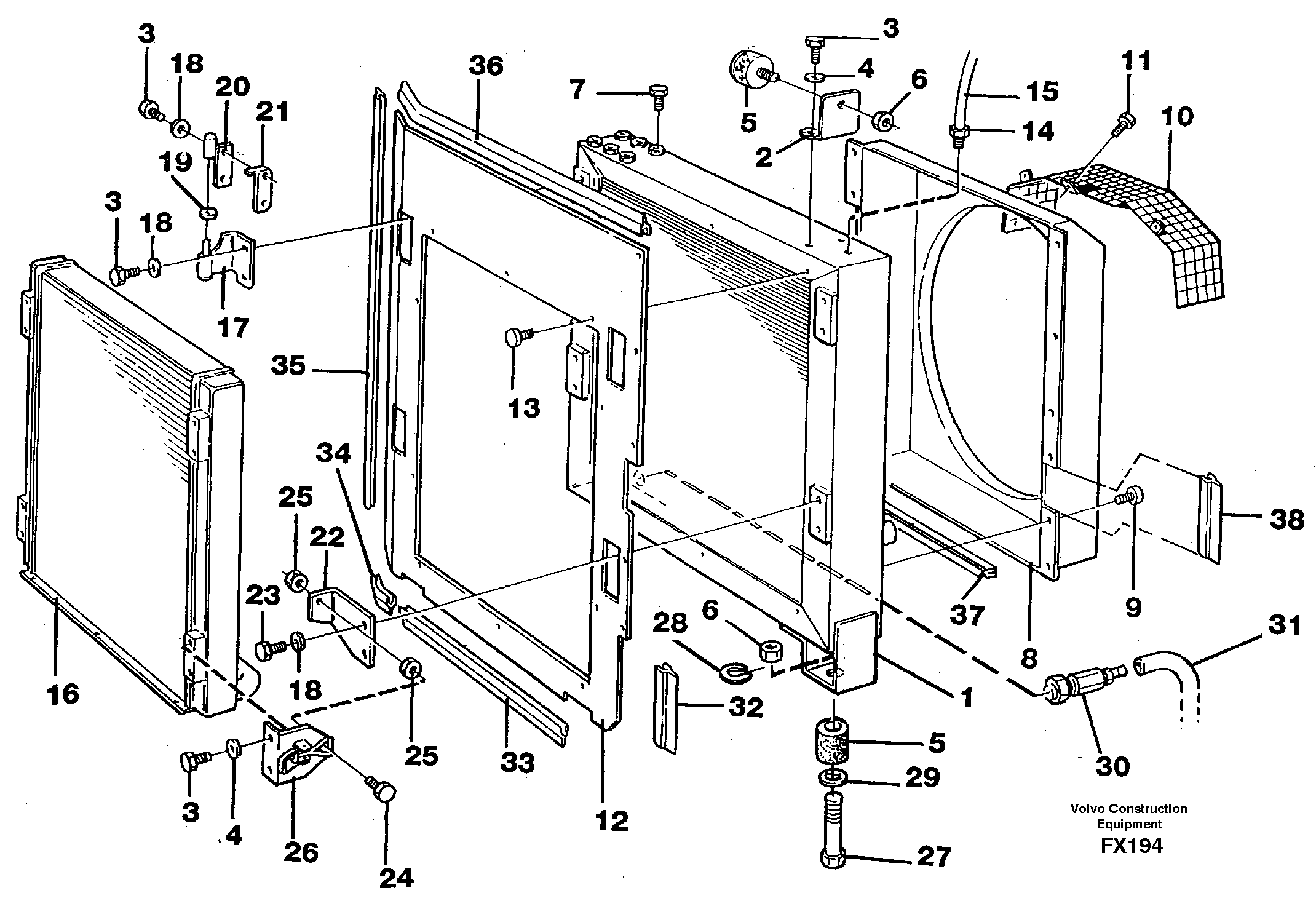 Radiator — volvo parts diagram