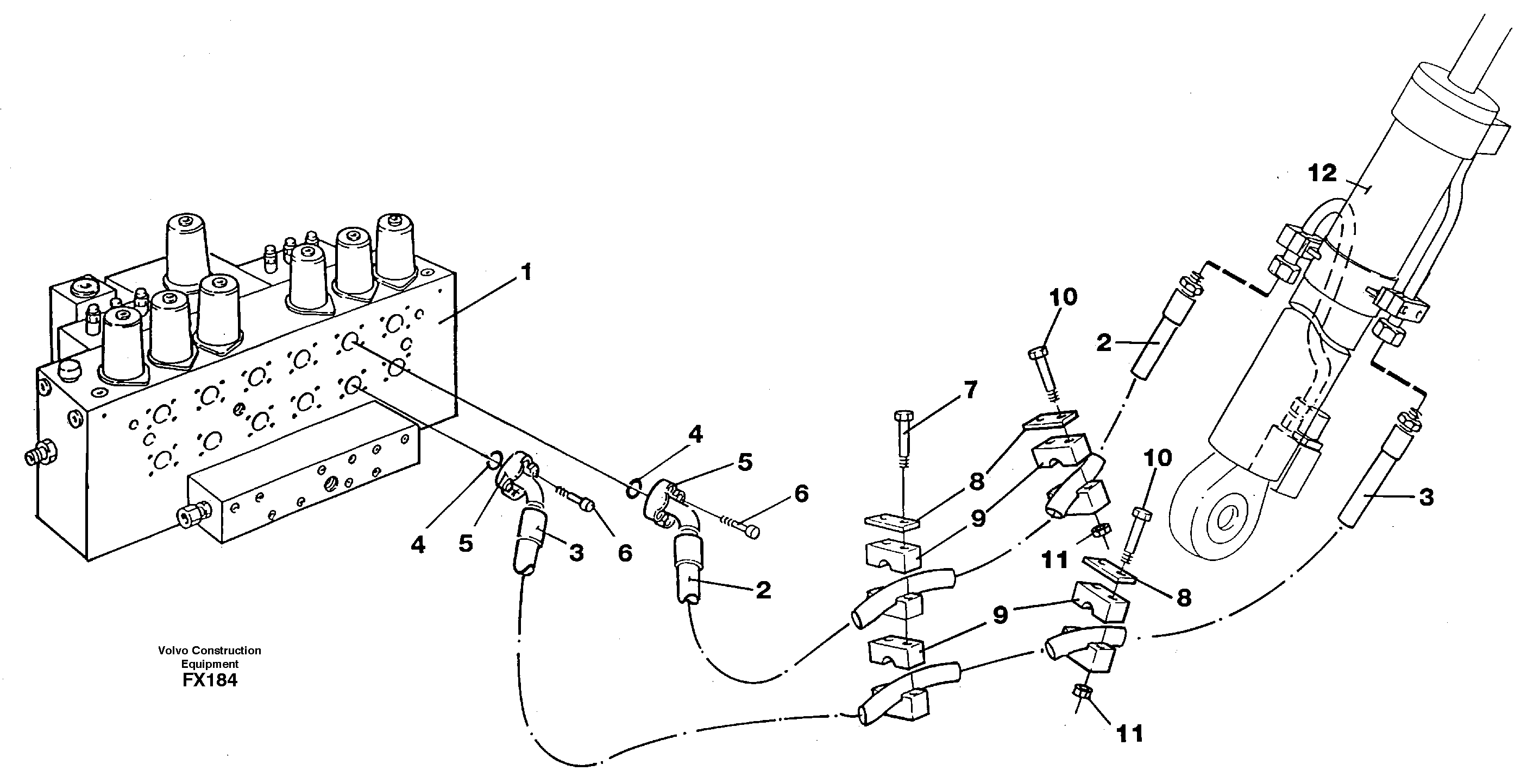 Hydraulic system, boom — volvo parts diagram