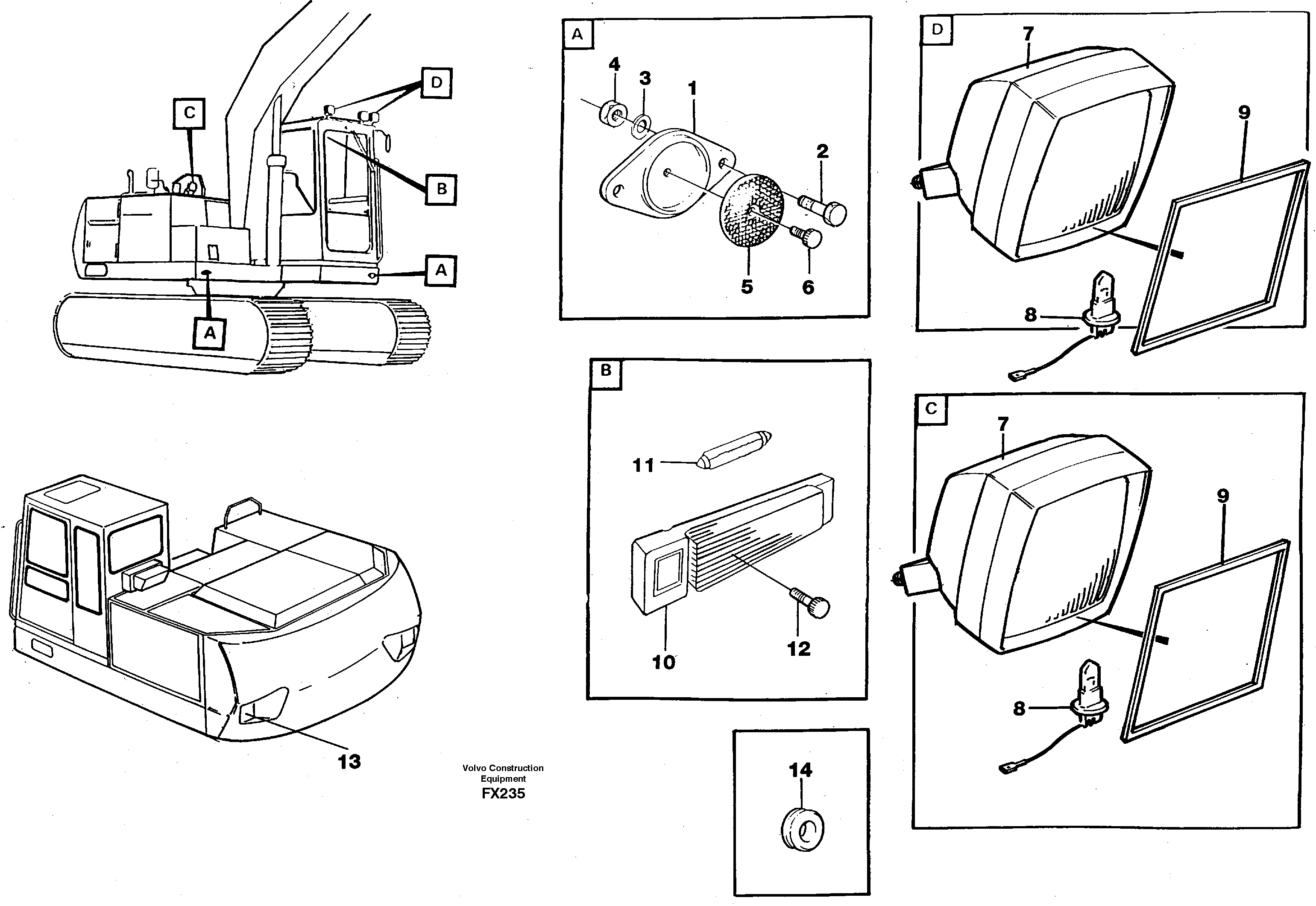Lighting, front — volvo parts diagram
